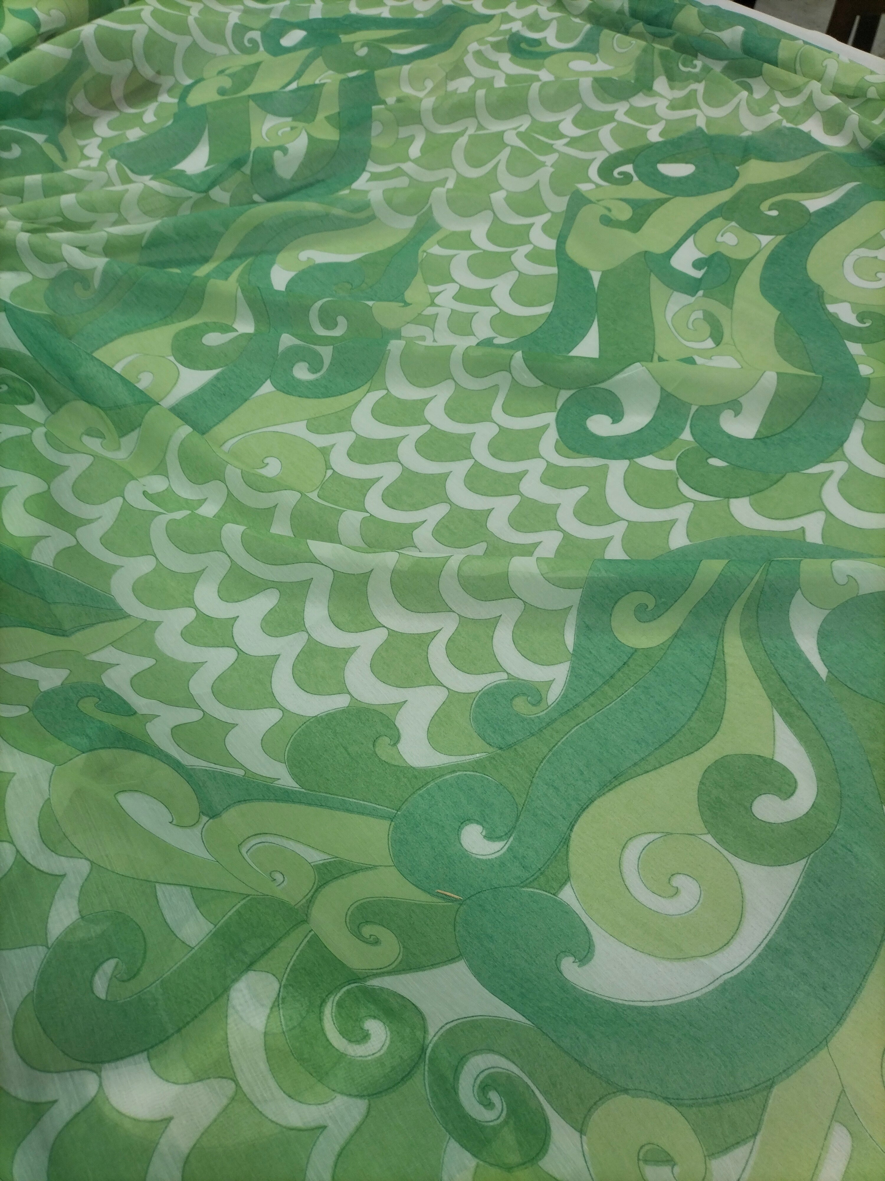 Tendone vintage verde in fantasia 300 x 210cm