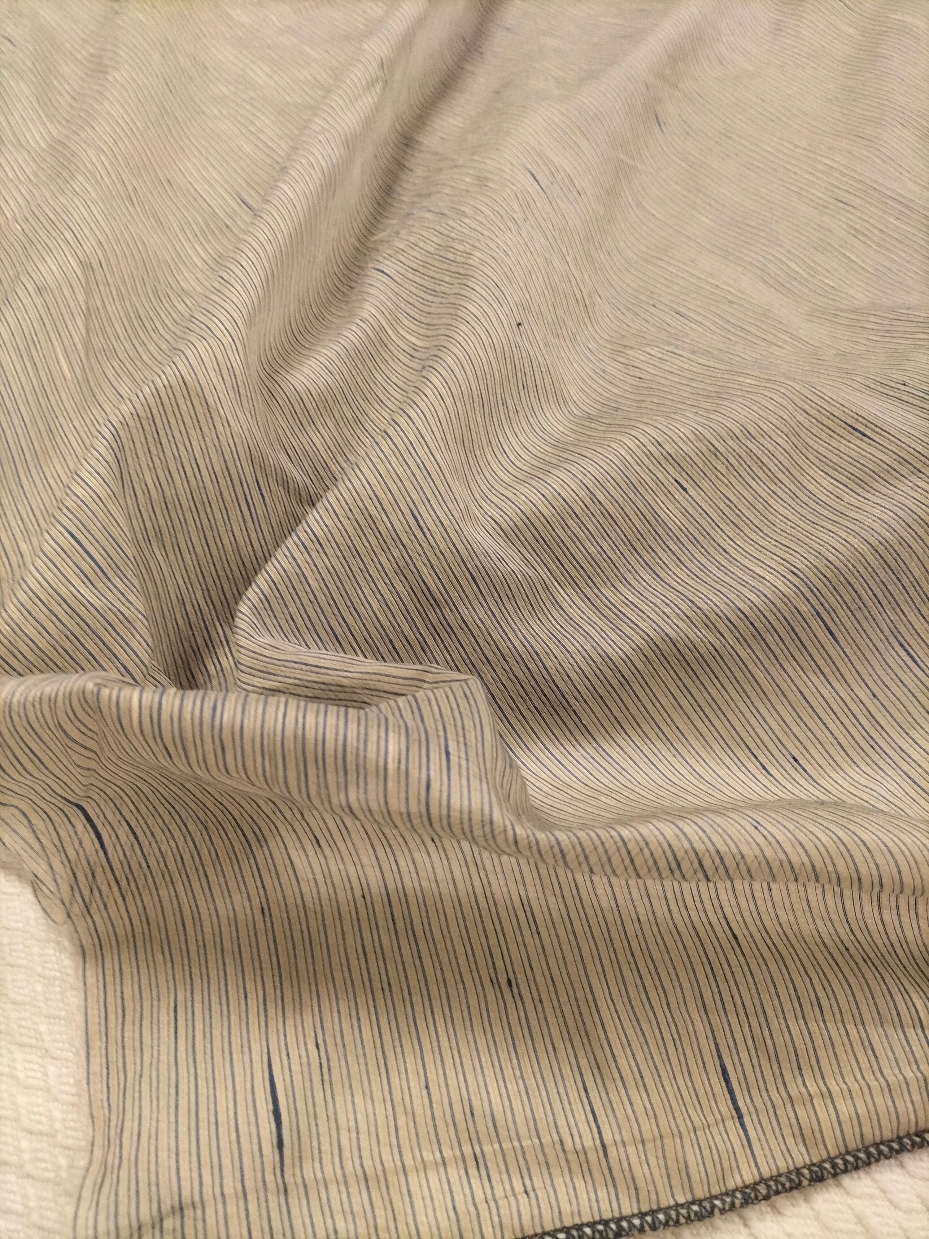 Tendone in organza grigia a righe blu - alto 320 cm