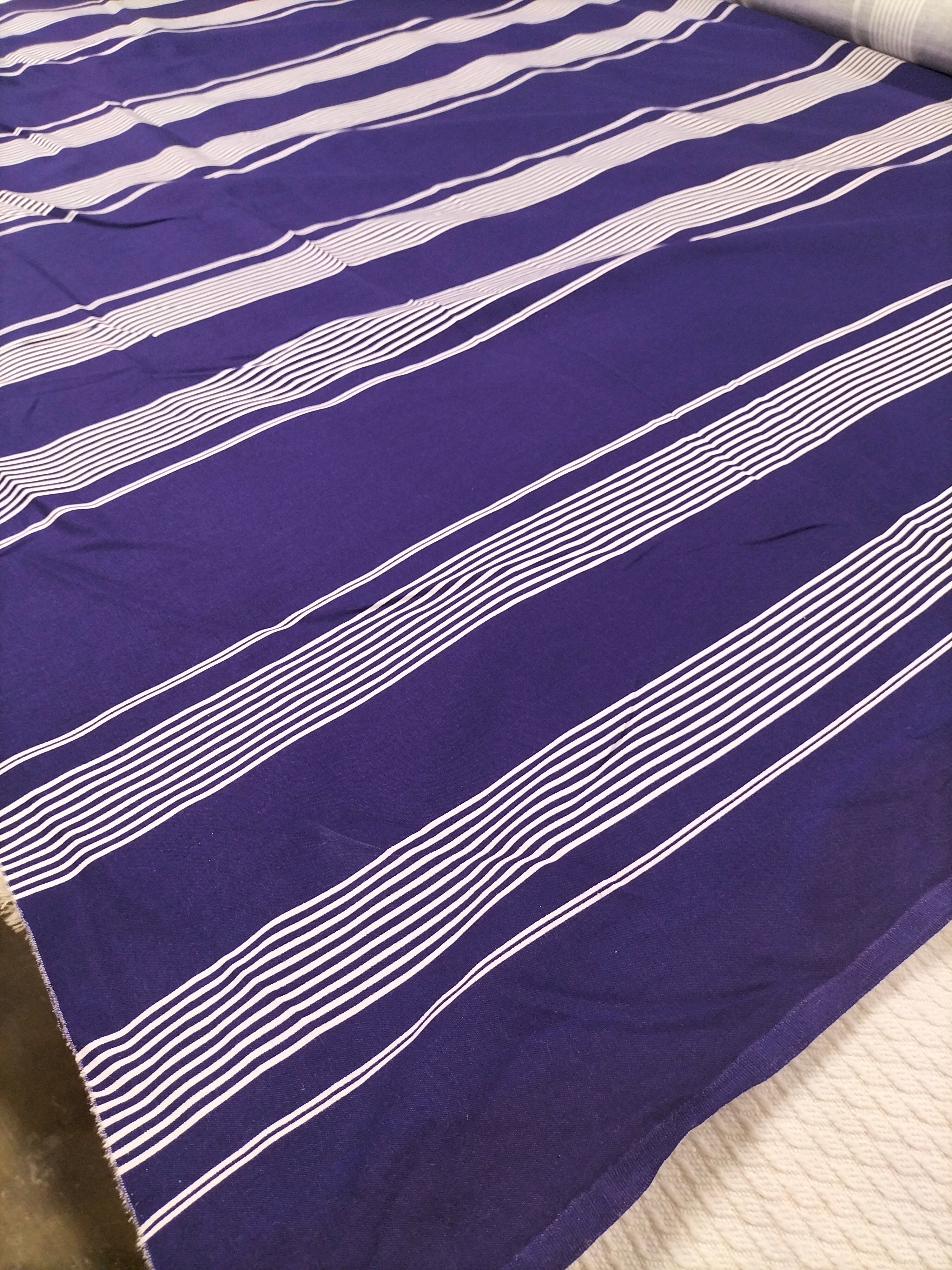 Cotone vintage (1991) svedese Boras a righe blu e bianche