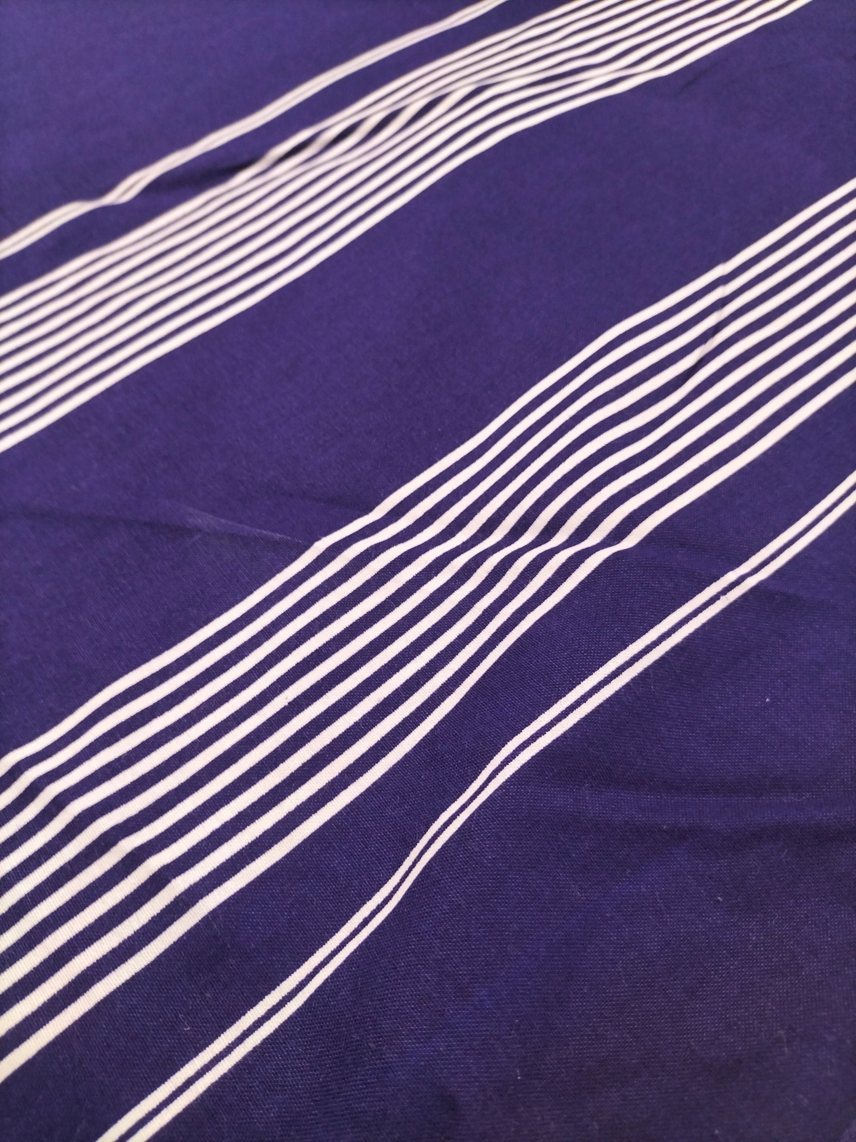 Cotone vintage (1991) svedese Boras a righe blu e bianche