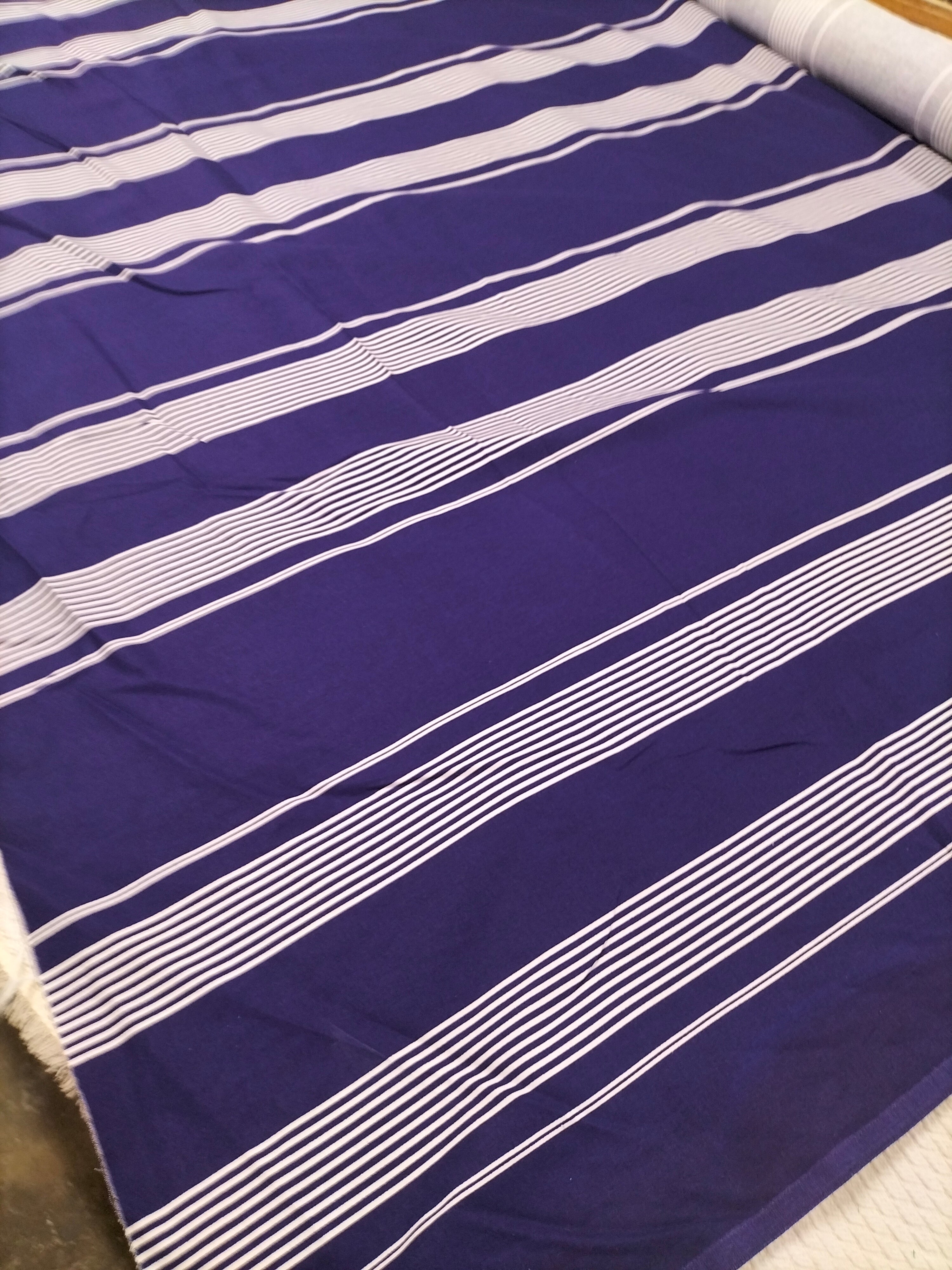 Cotone vintage (1991) svedese Boras a righe blu e bianche