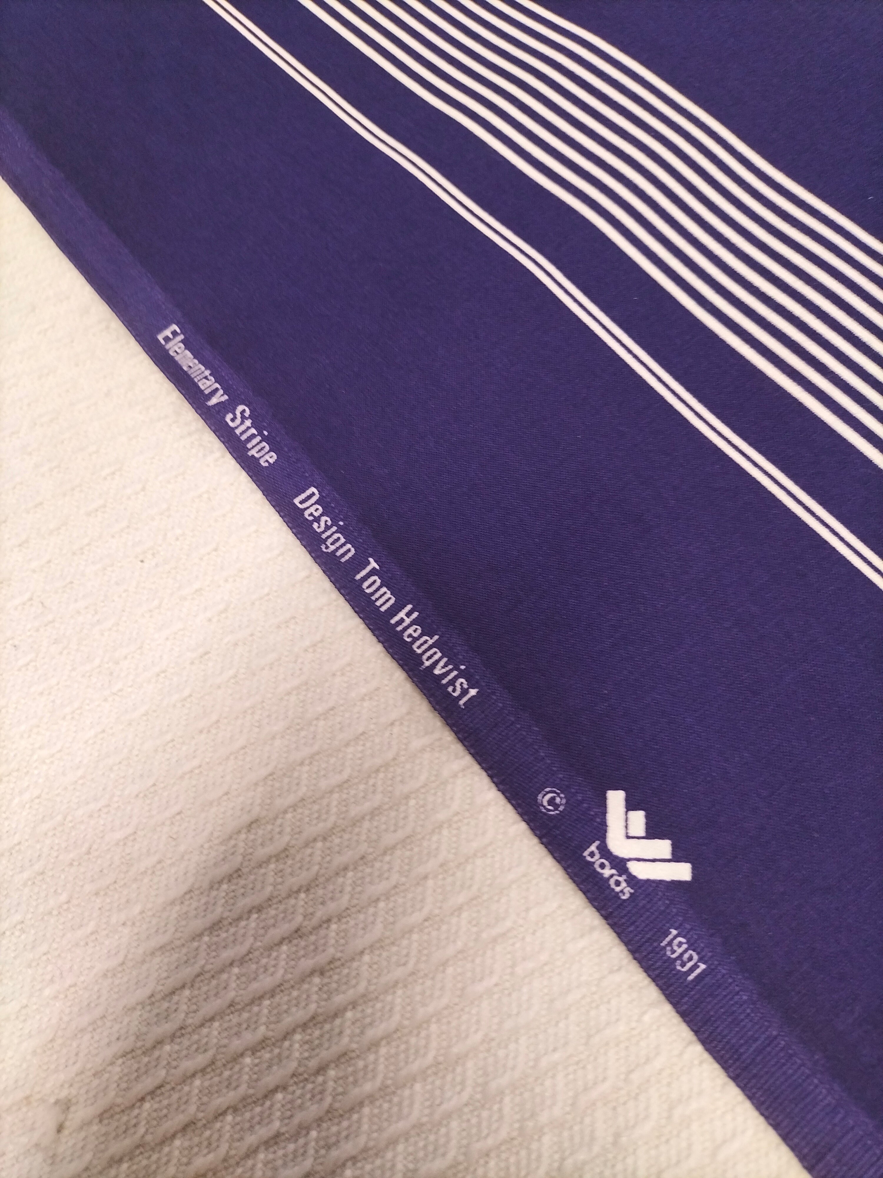 Cotone vintage (1991) svedese Boras a righe blu e bianche