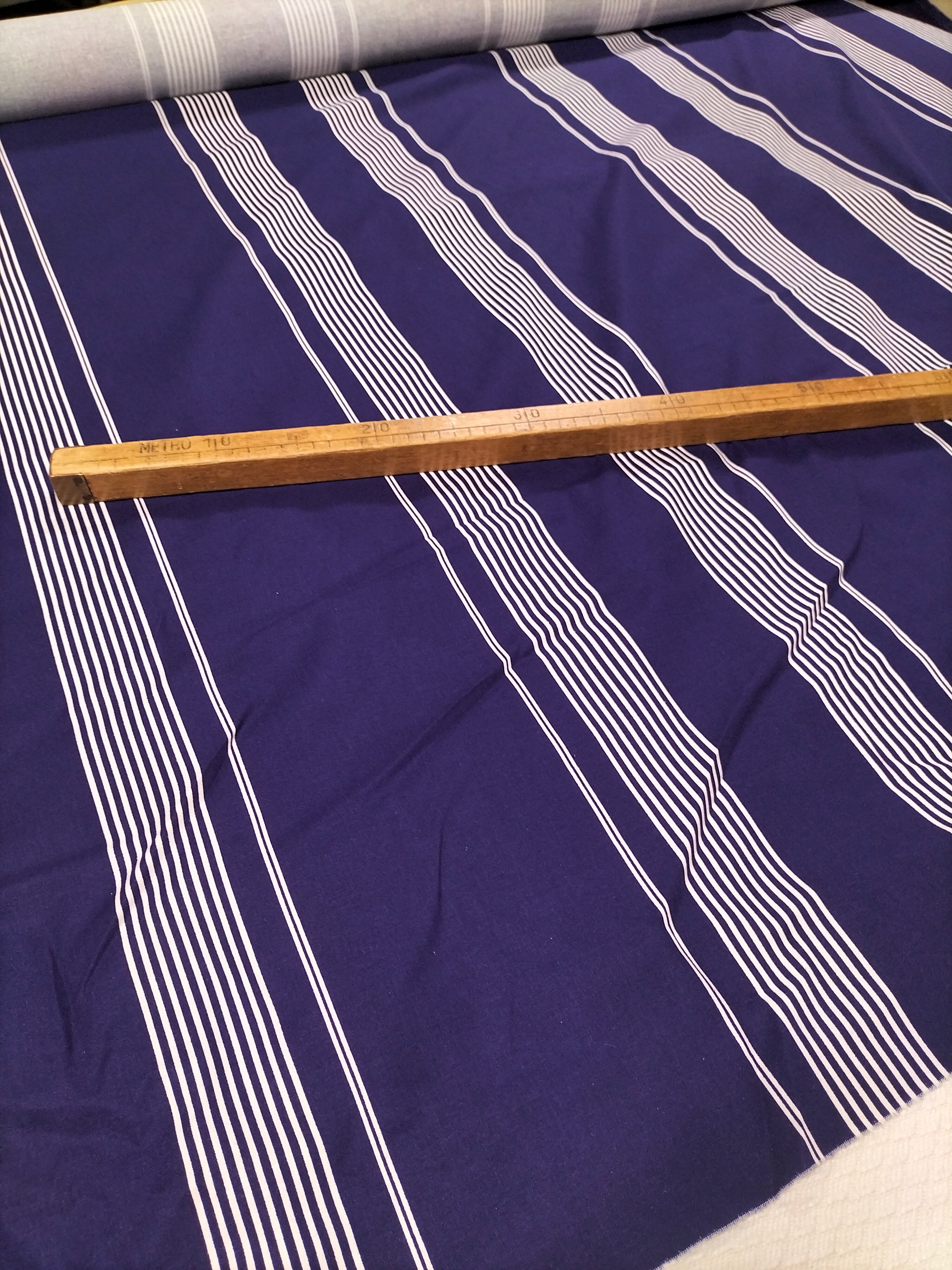 Cotone vintage (1991) svedese Boras a righe blu e bianche