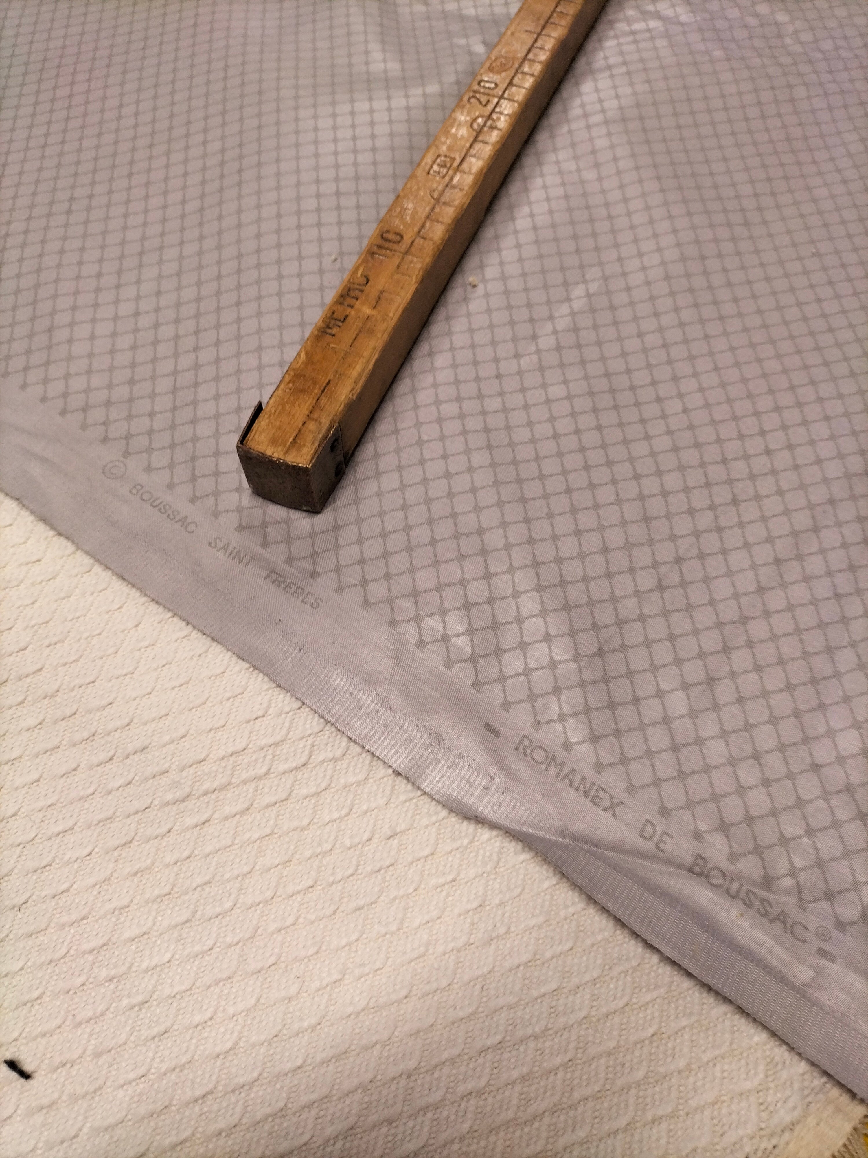 Cotone vintage francese grigio Romanex de Boussac "Impression D'Art"