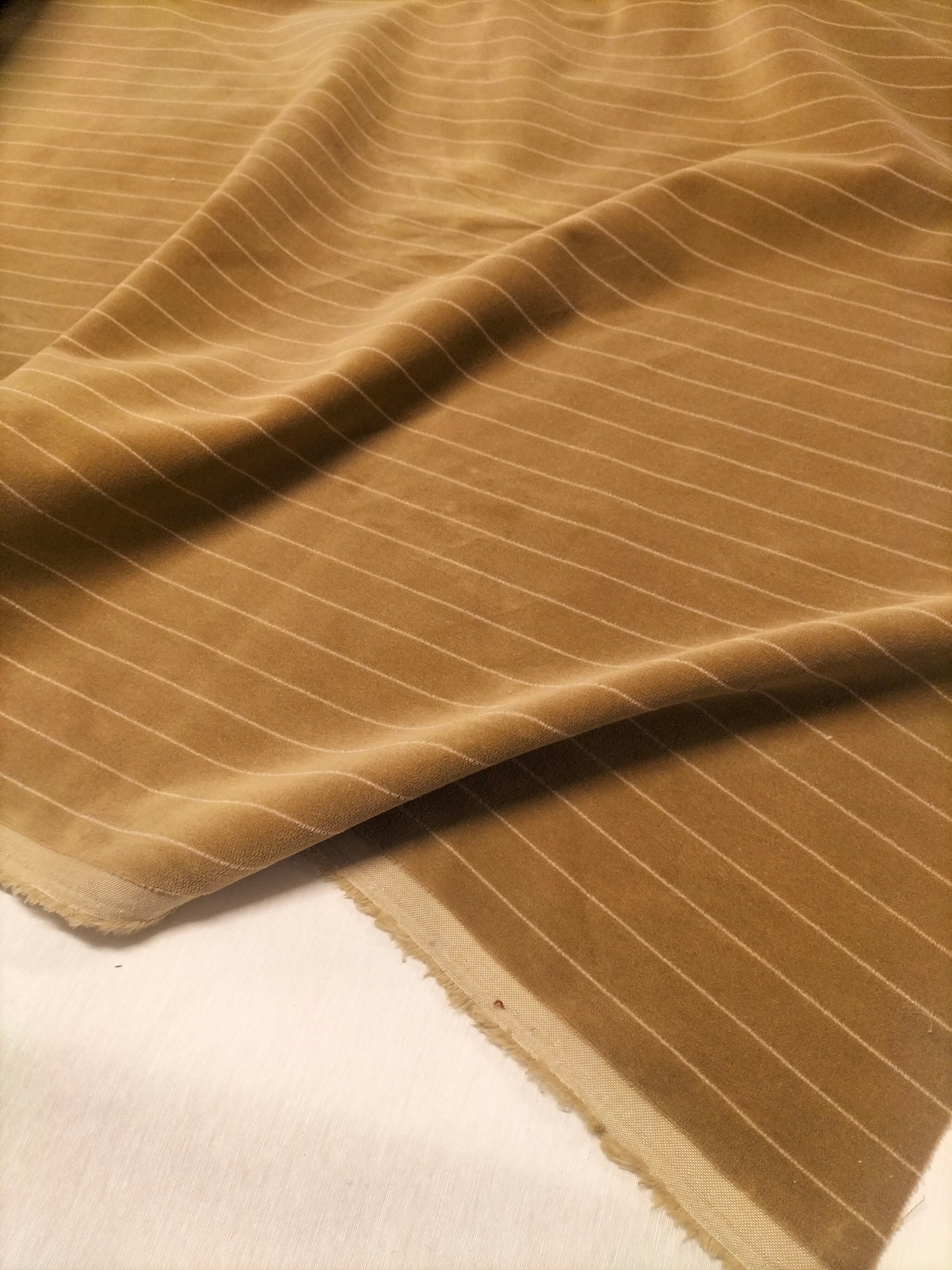 Pregiato velluto color beige a righe by Enzo degli Angiuoni