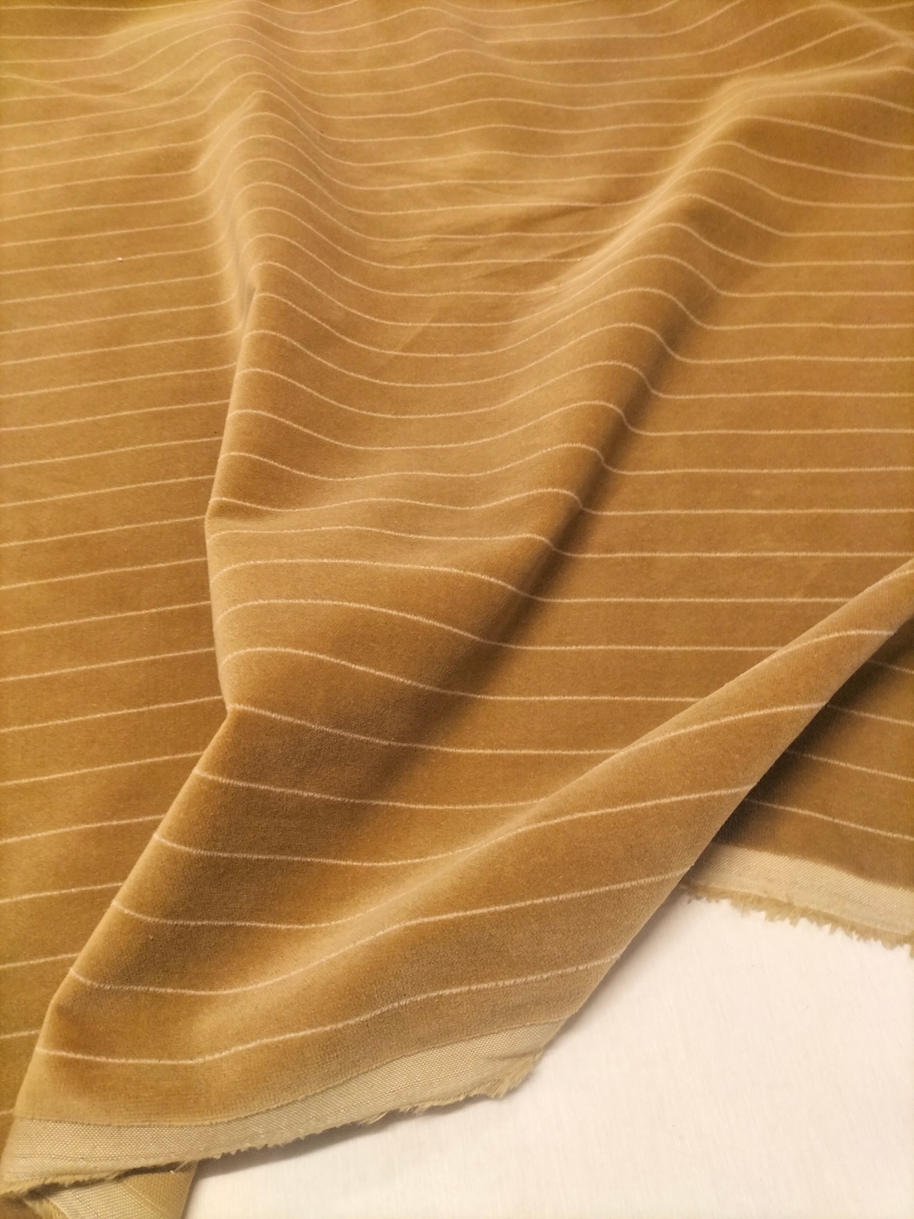 Pregiato velluto color beige a righe by Enzo degli Angiuoni