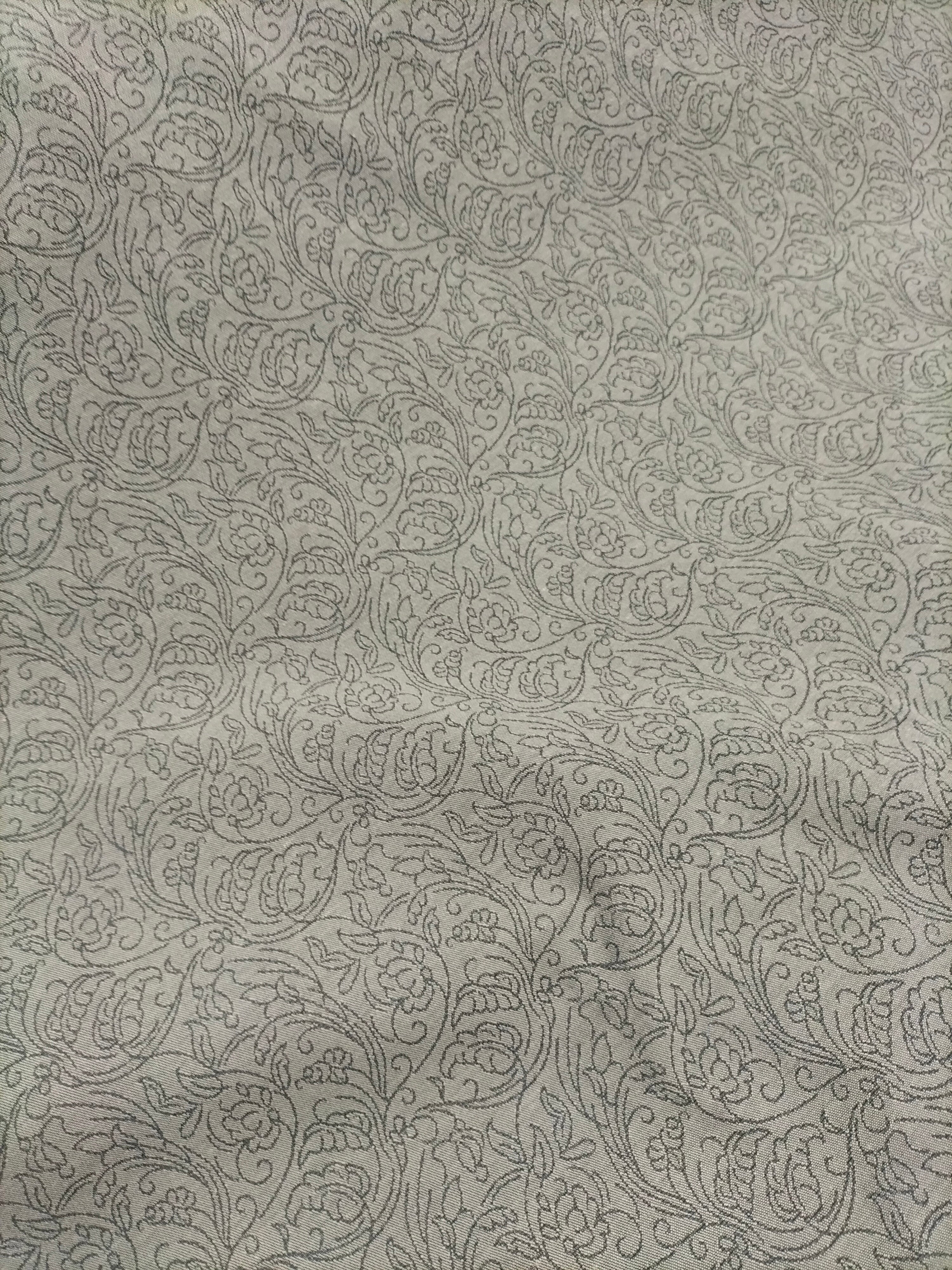 Tessuto d'arredo grigio in fantasia floreale - alto 310 cm