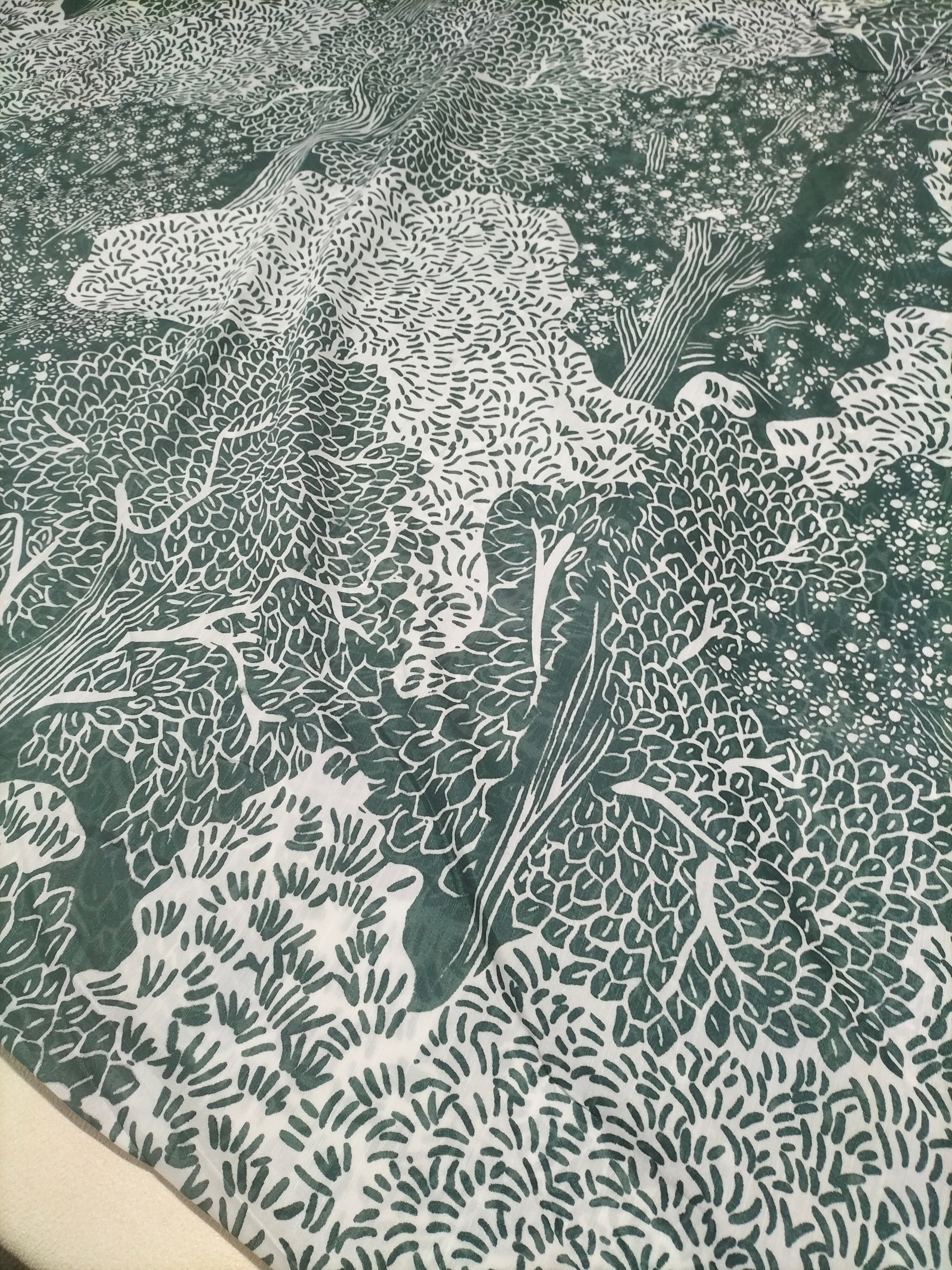 Tendone verde vintage Bassetti in fantasia - alto 300 cm