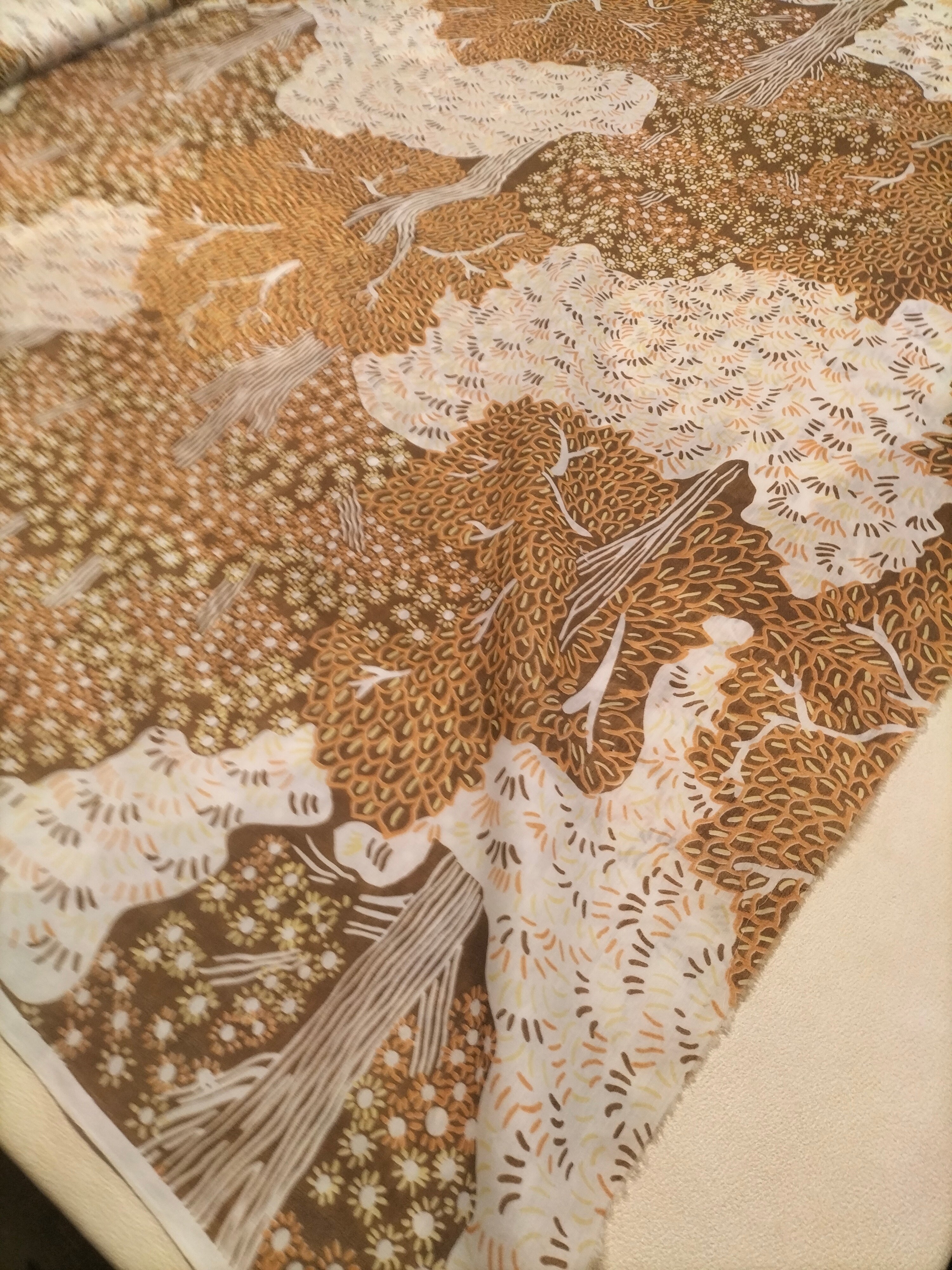 Tendone marrone vintage Bassetti in fantasia - alto 300 cm