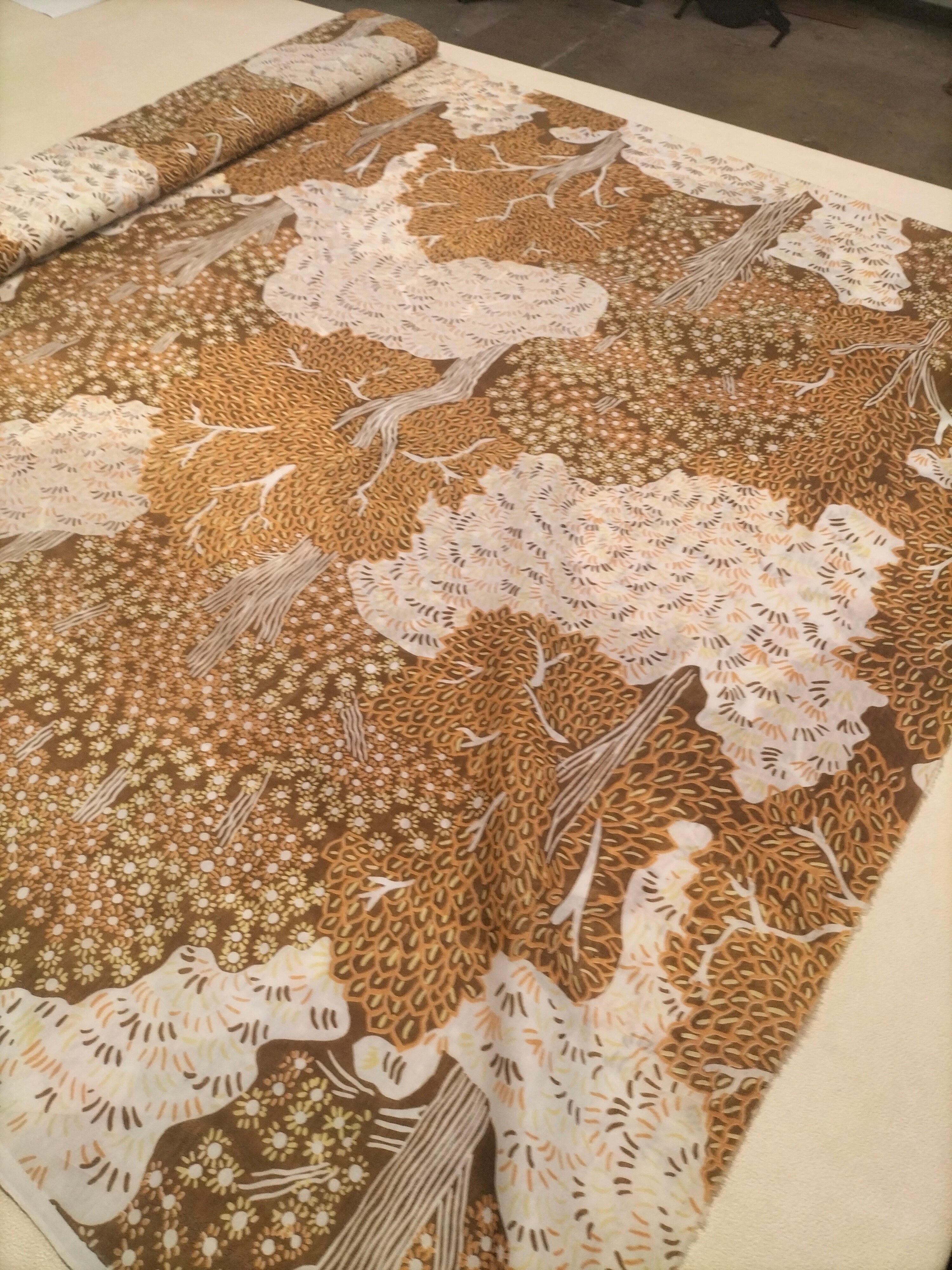 Tendone marrone vintage Bassetti in fantasia - alto 300 cm