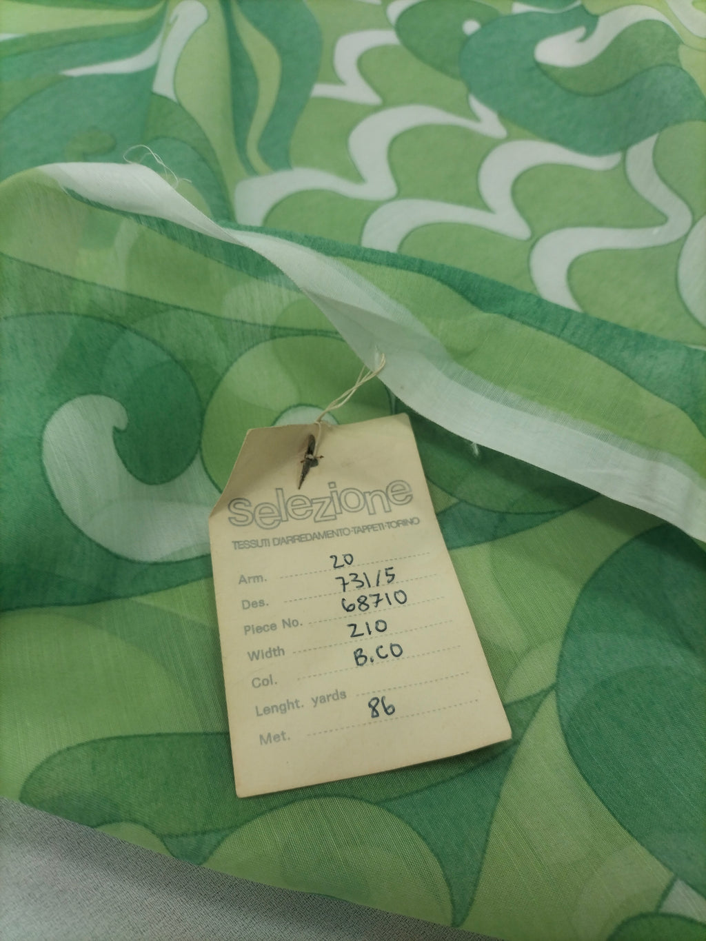 Tendone vintage verde in fantasia 300 x 210cm