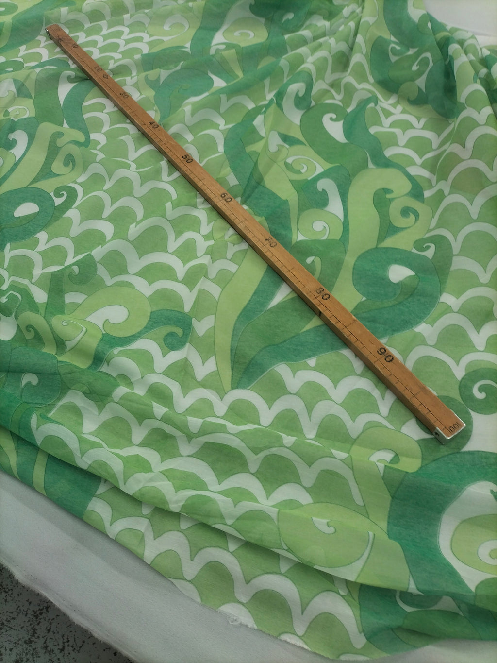 Tendone vintage verde in fantasia 300 x 210cm