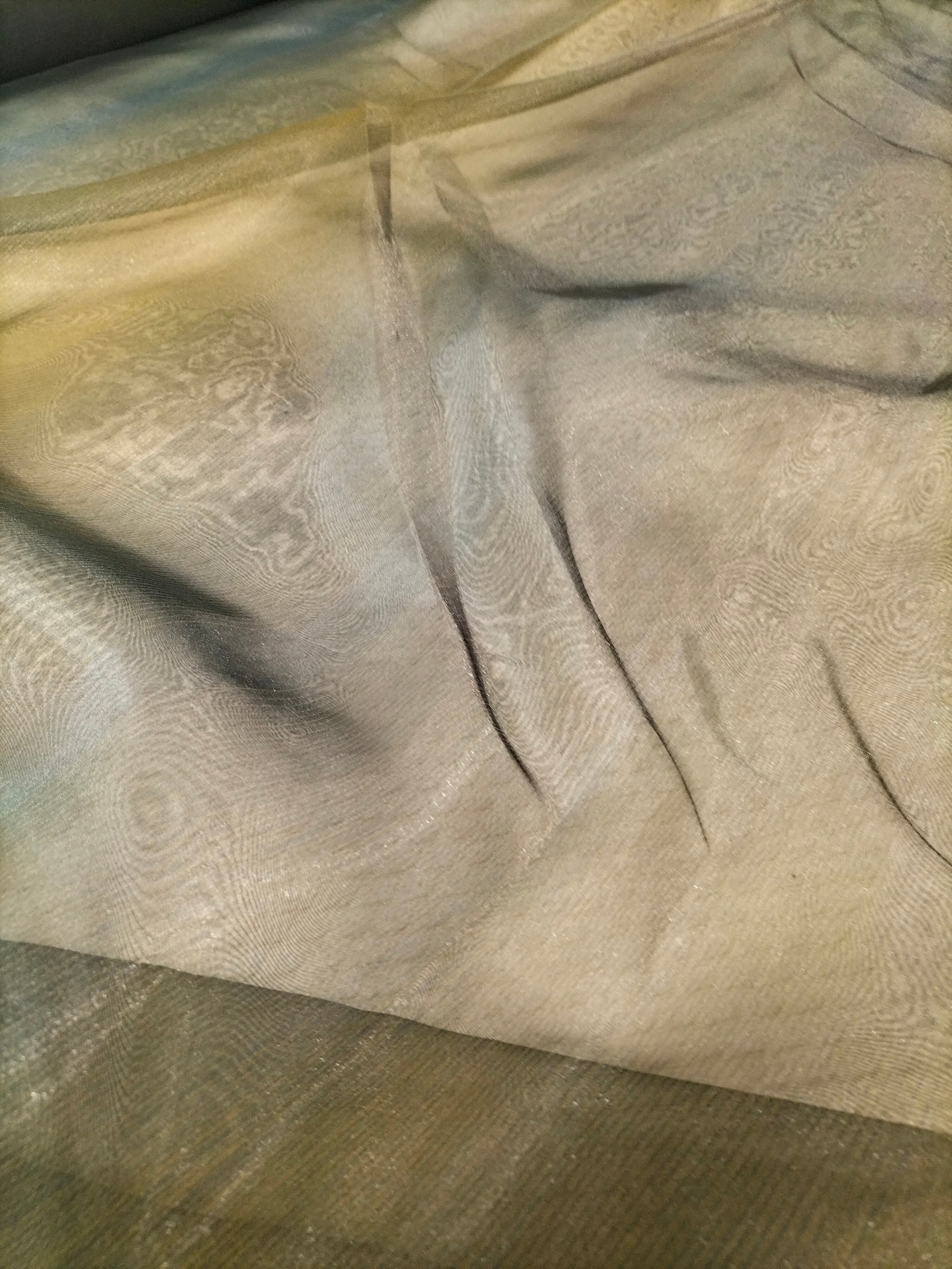 Tendone in organza bicolore oro e blu