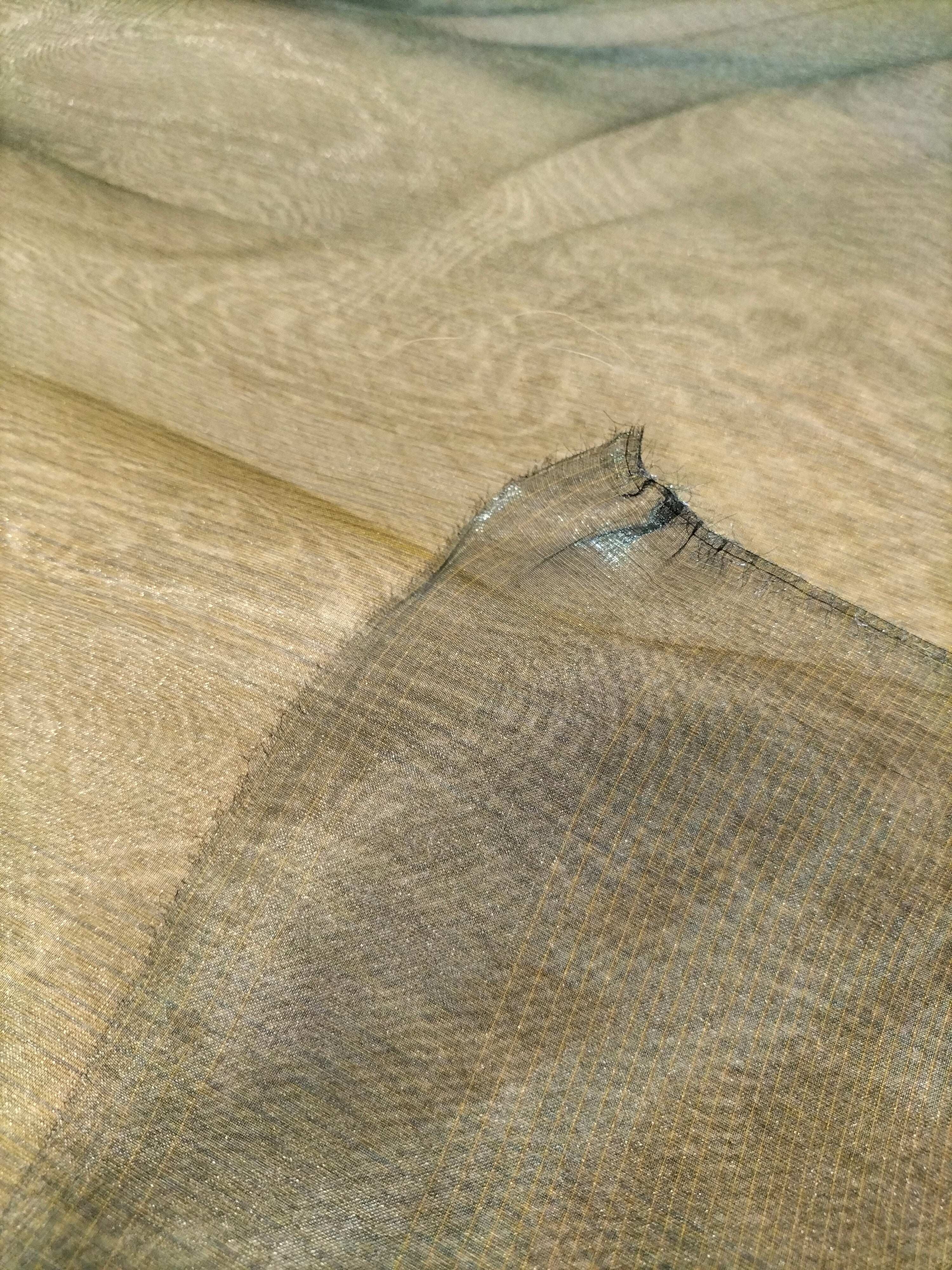 Tendone in organza bicolore oro e blu