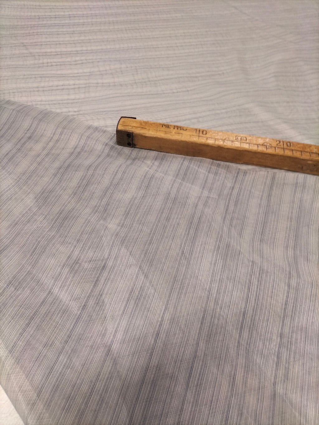 Tendone in organza grigia a righe - alto 320 cm