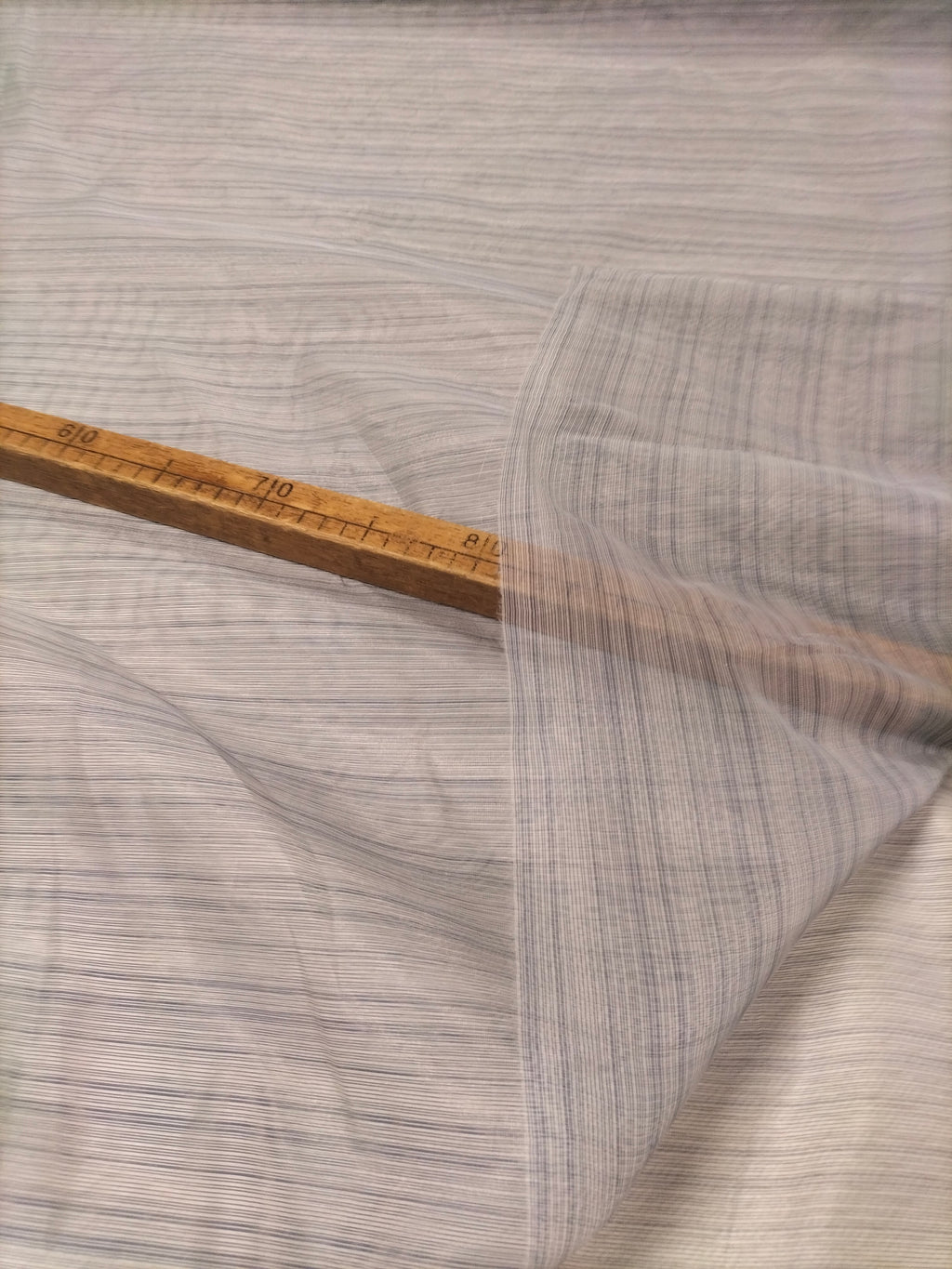 Tendone in organza grigia a righe - alto 320 cm