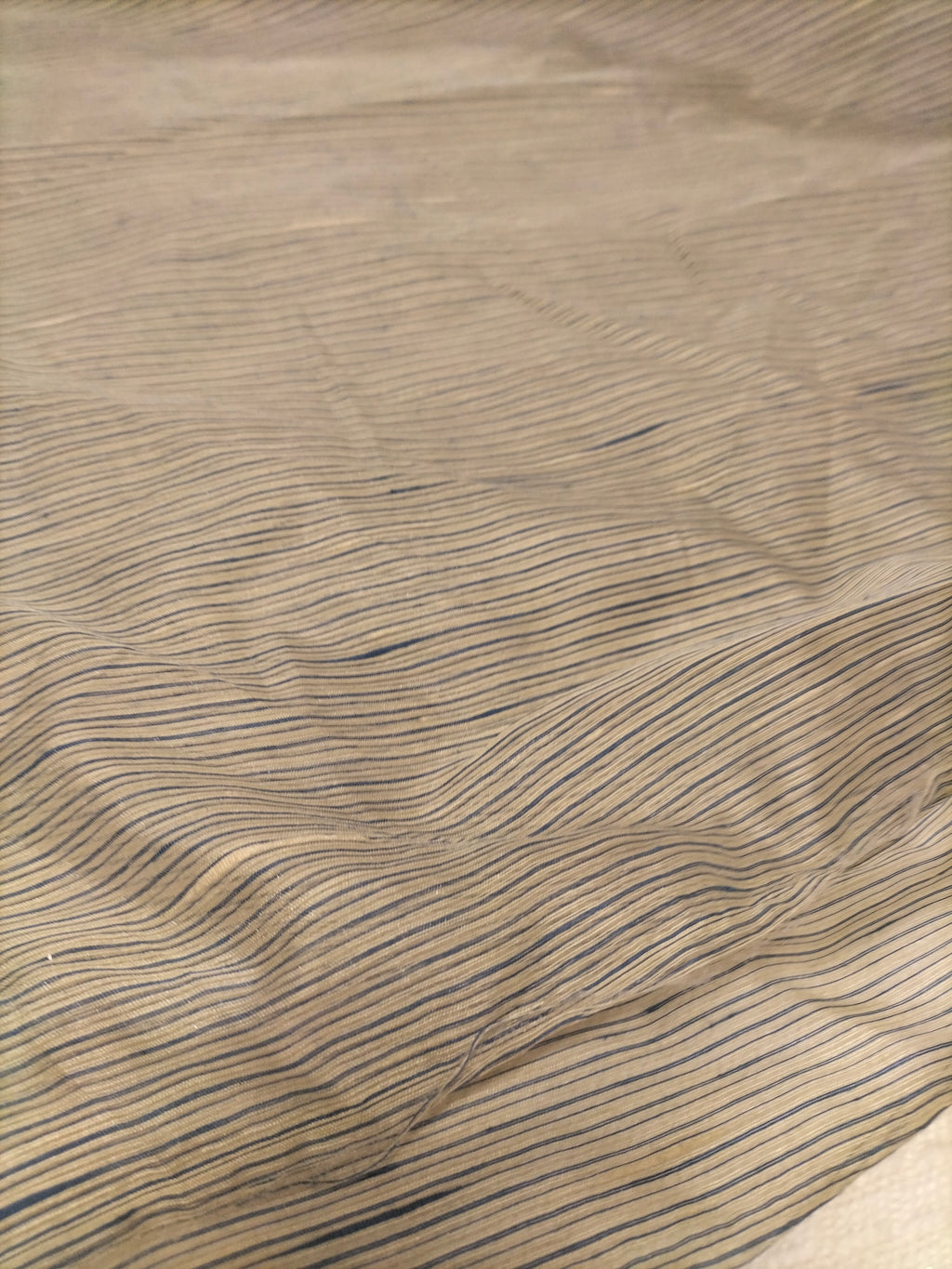 Tendone in organza grigia a righe blu - alto 320 cm