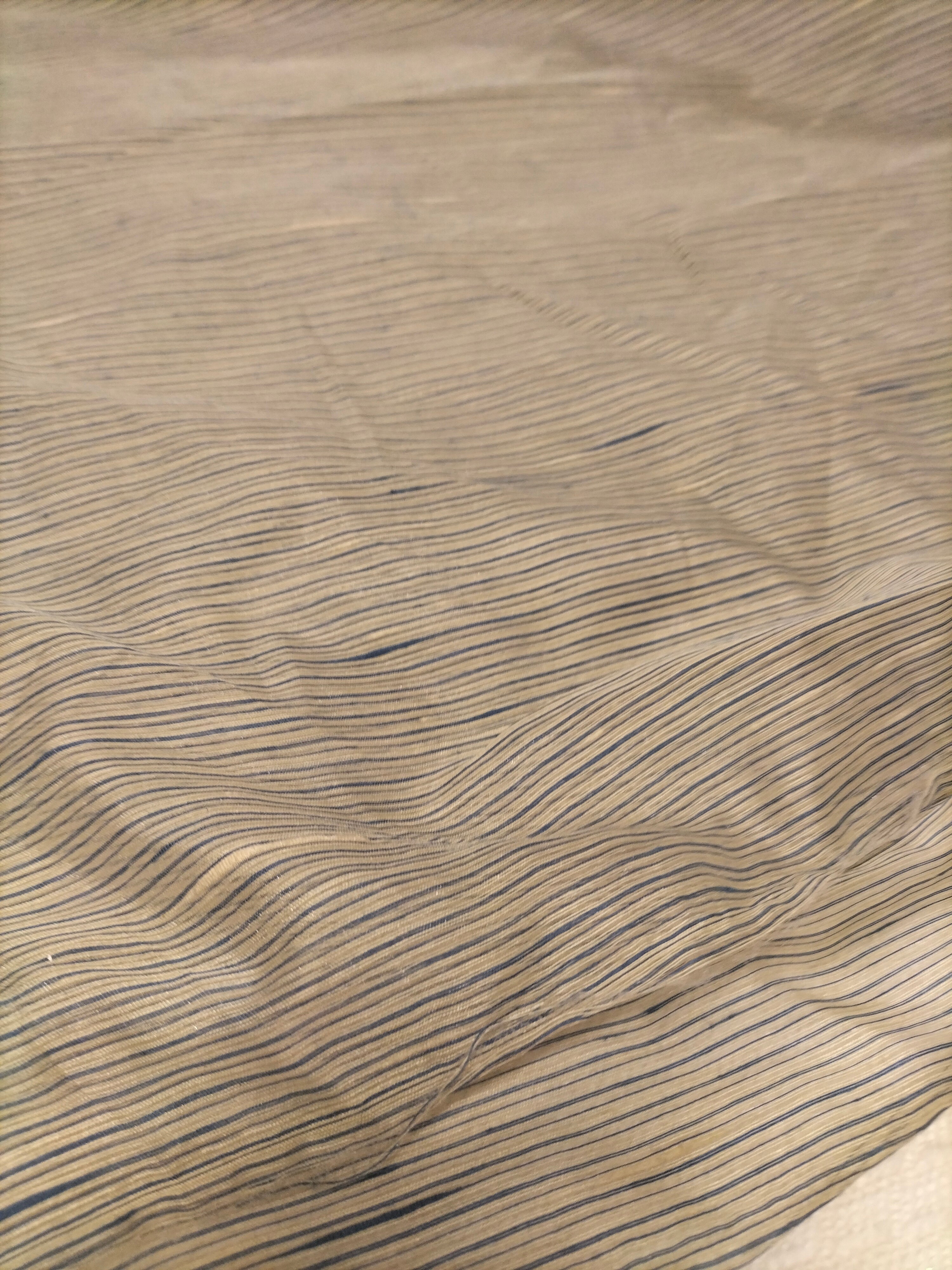 Tendone in organza grigia a righe blu - alto 320 cm