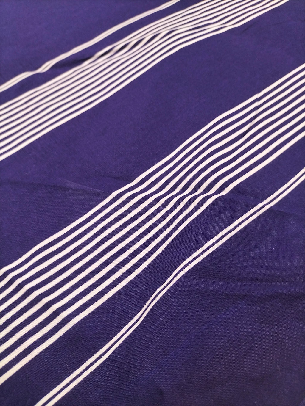 Cotone vintage (1991) svedese Boras a righe blu e bianche