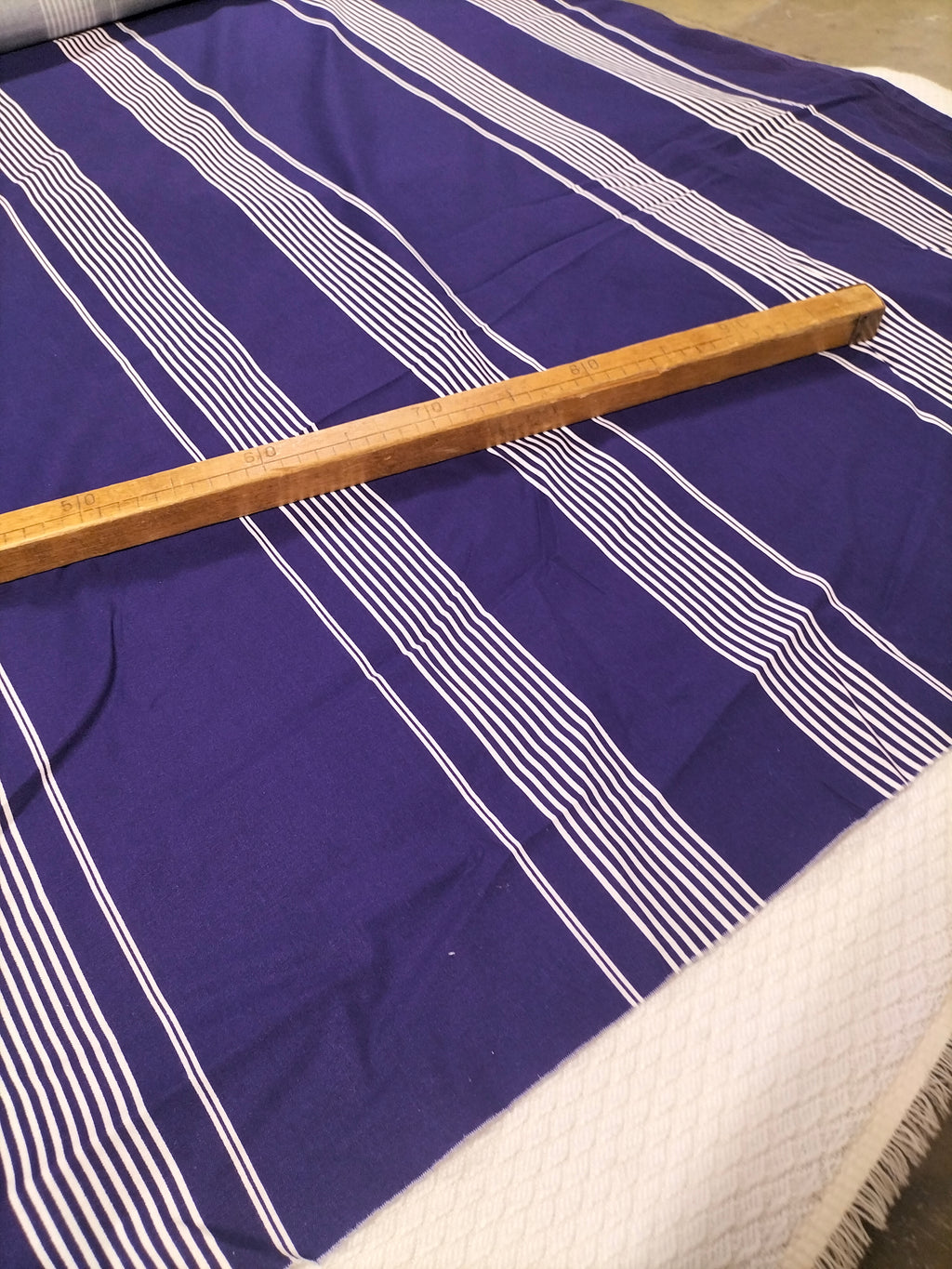 Cotone vintage (1991) svedese Boras a righe blu e bianche