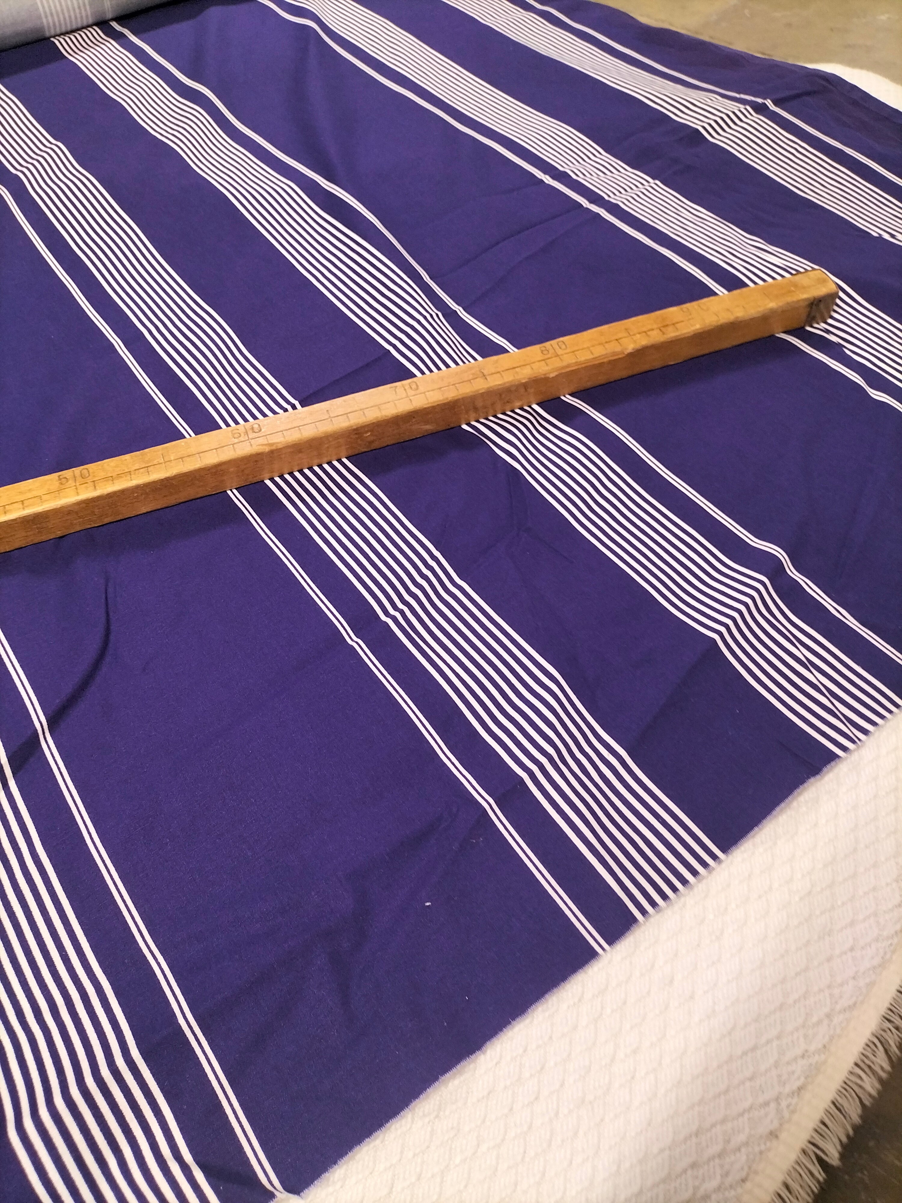 Cotone vintage (1991) svedese Boras a righe blu e bianche