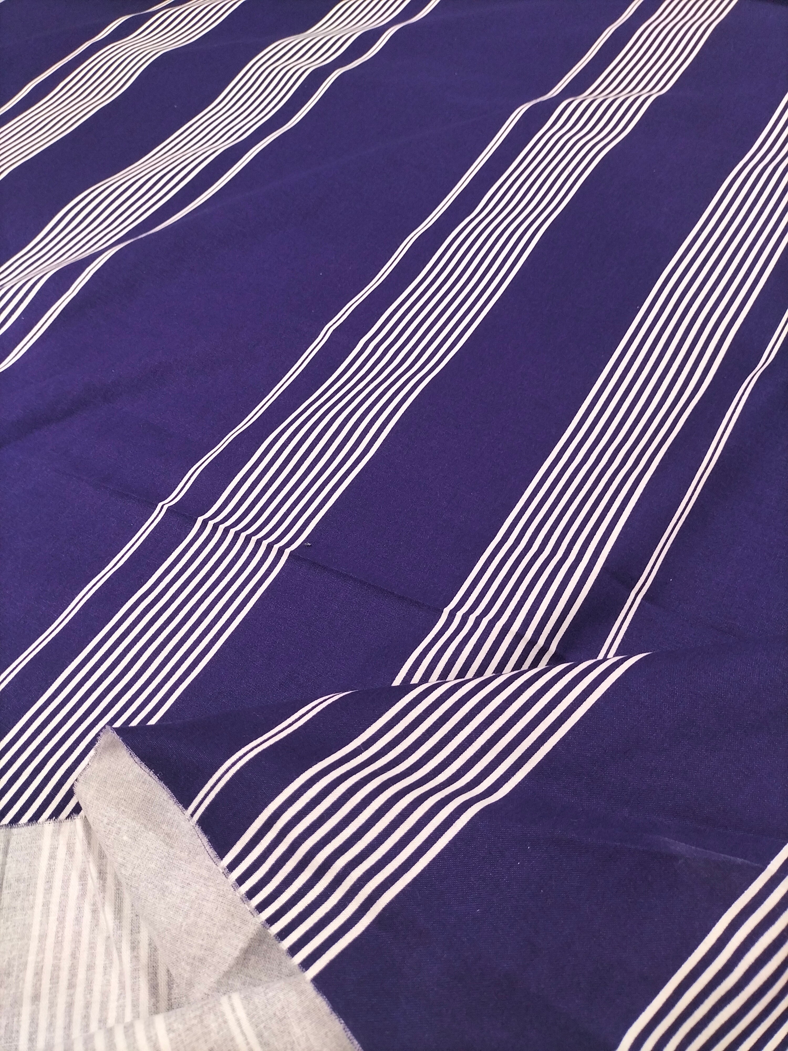 Cotone vintage (1991) svedese Boras a righe blu e bianche