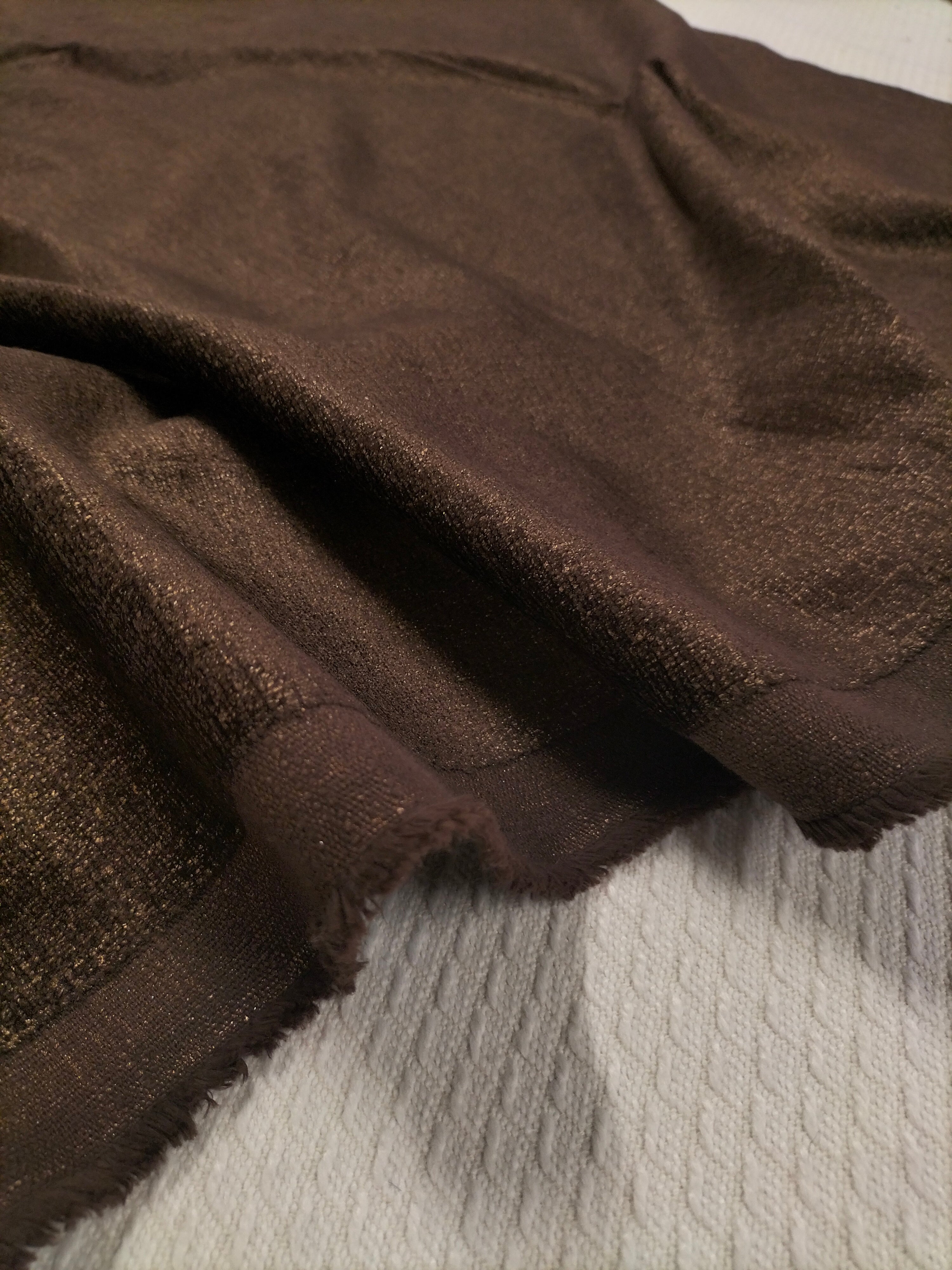 Lussuoso velluto marrone scuro brillante 190 x 145 cm