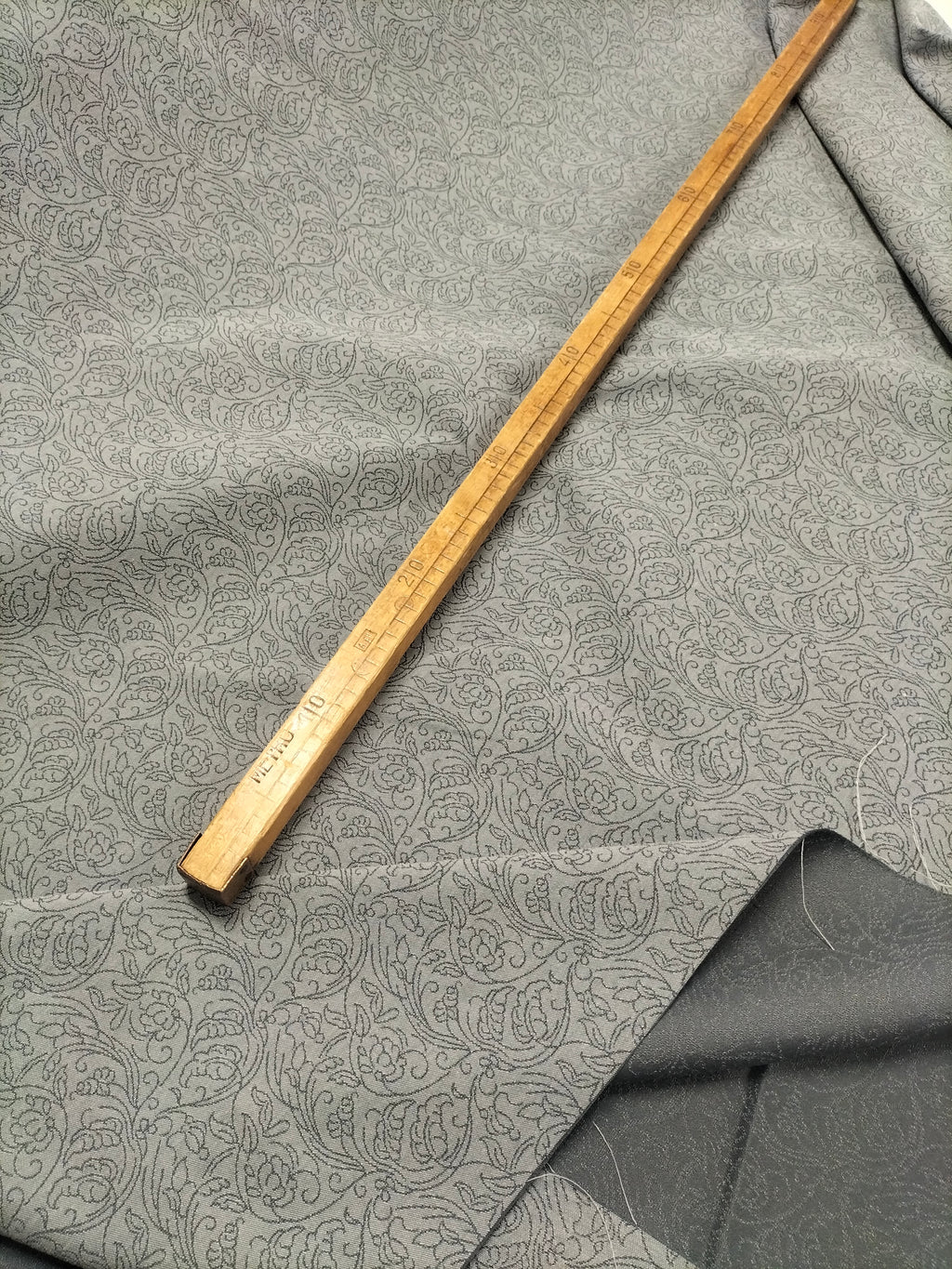 Tessuto d'arredo grigio in fantasia floreale - alto 310 cm