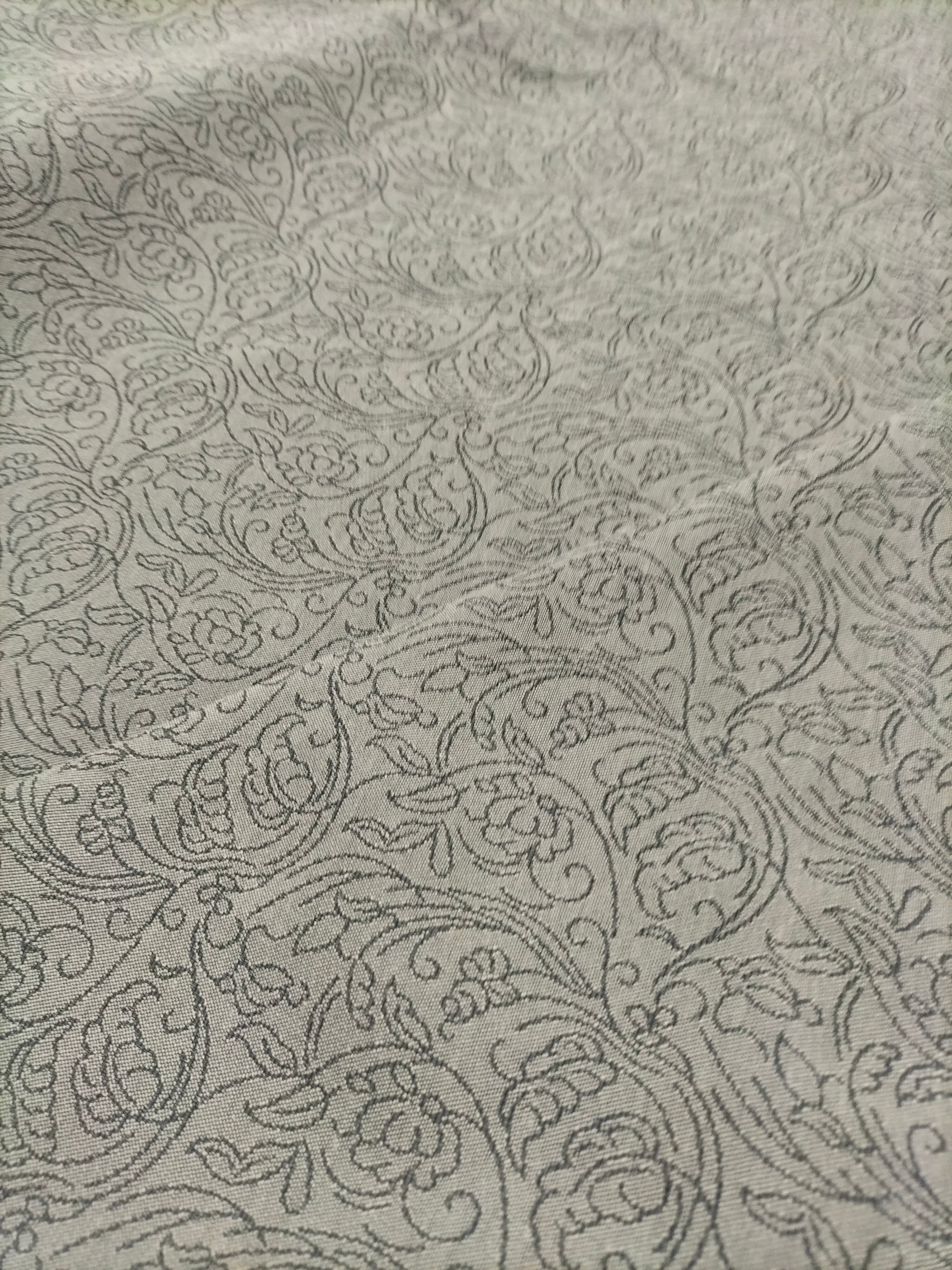 Tessuto d'arredo grigio in fantasia floreale - alto 310 cm