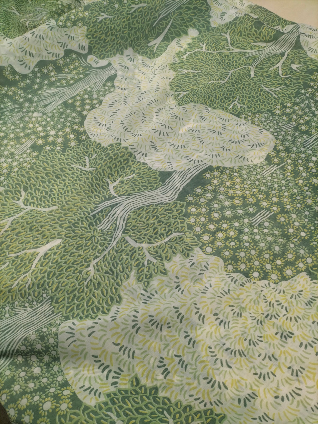 Tendone verde chiaro vintage Bassetti in fantasia - alto 300 cm