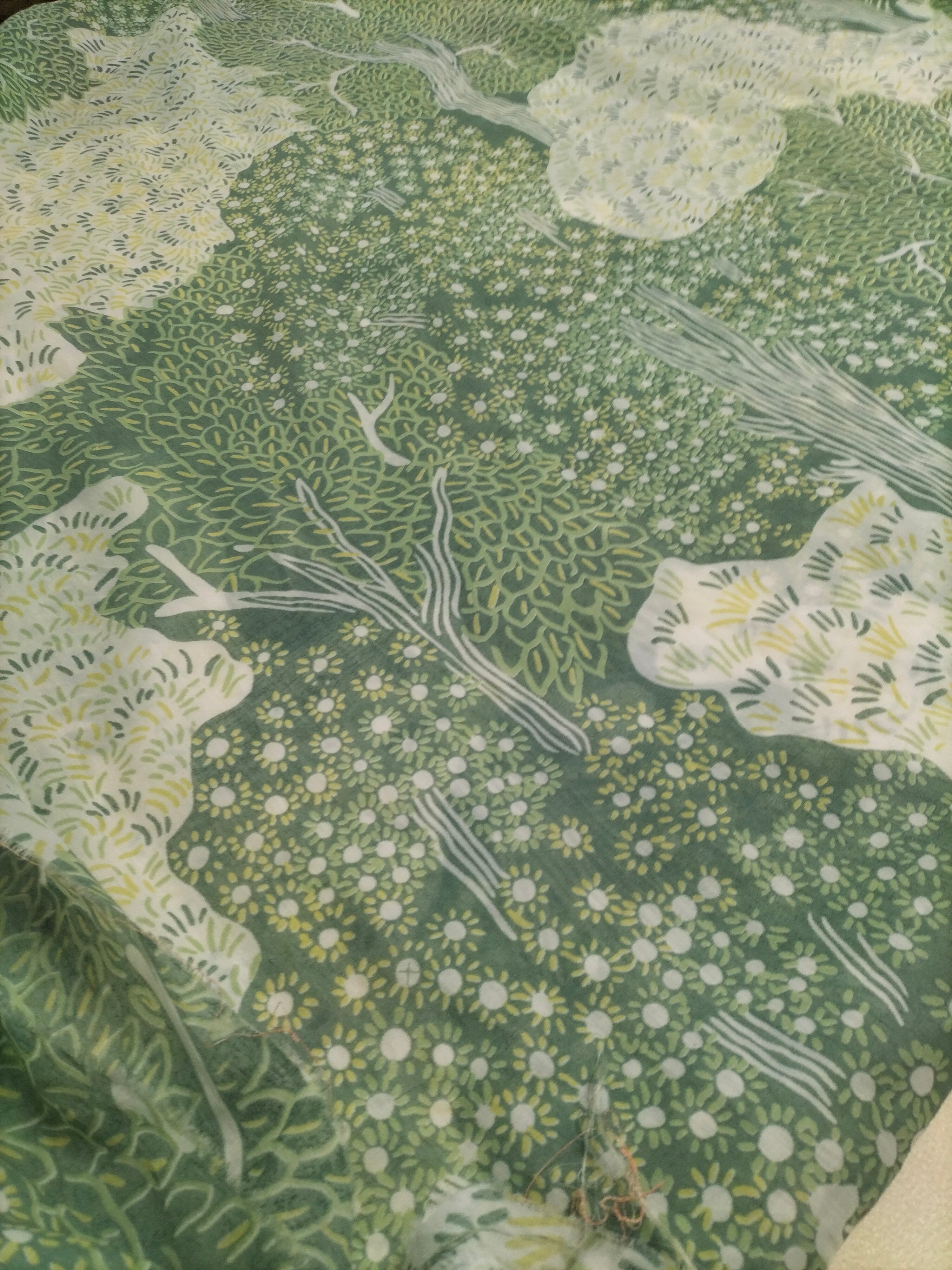 Tendone verde chiaro vintage Bassetti in fantasia - alto 300 cm