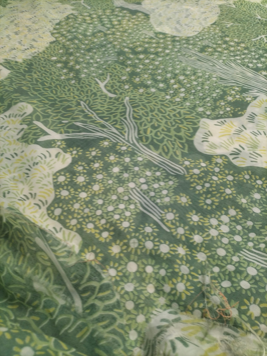 Tendone verde chiaro vintage Bassetti in fantasia - alto 300 cm