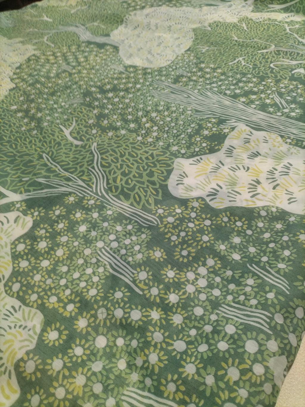 Tendone verde chiaro vintage Bassetti in fantasia - alto 300 cm