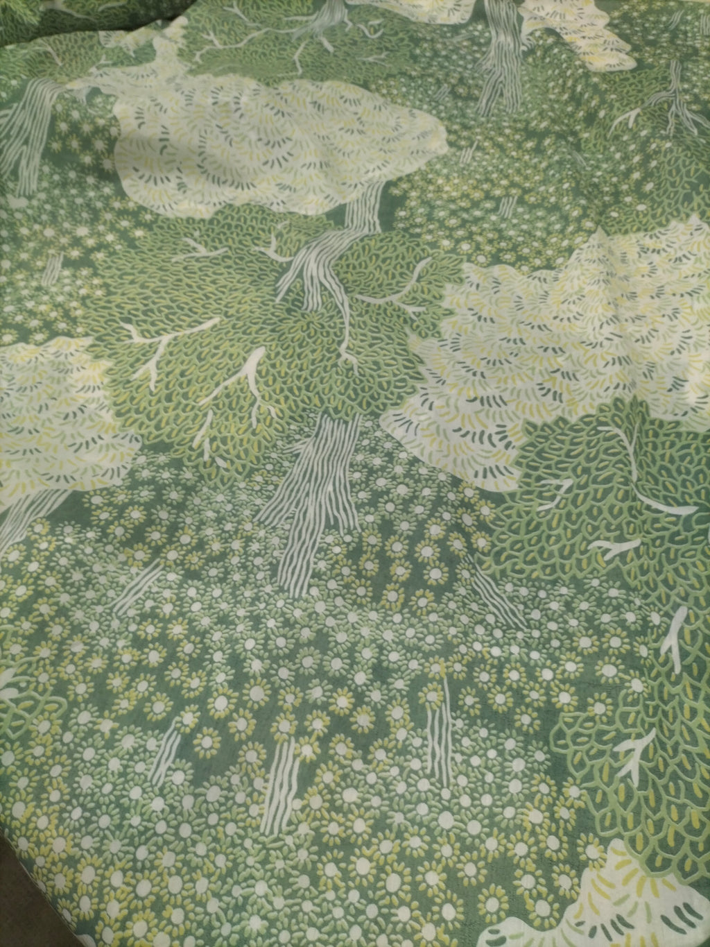 Tendone verde chiaro vintage Bassetti in fantasia - alto 300 cm