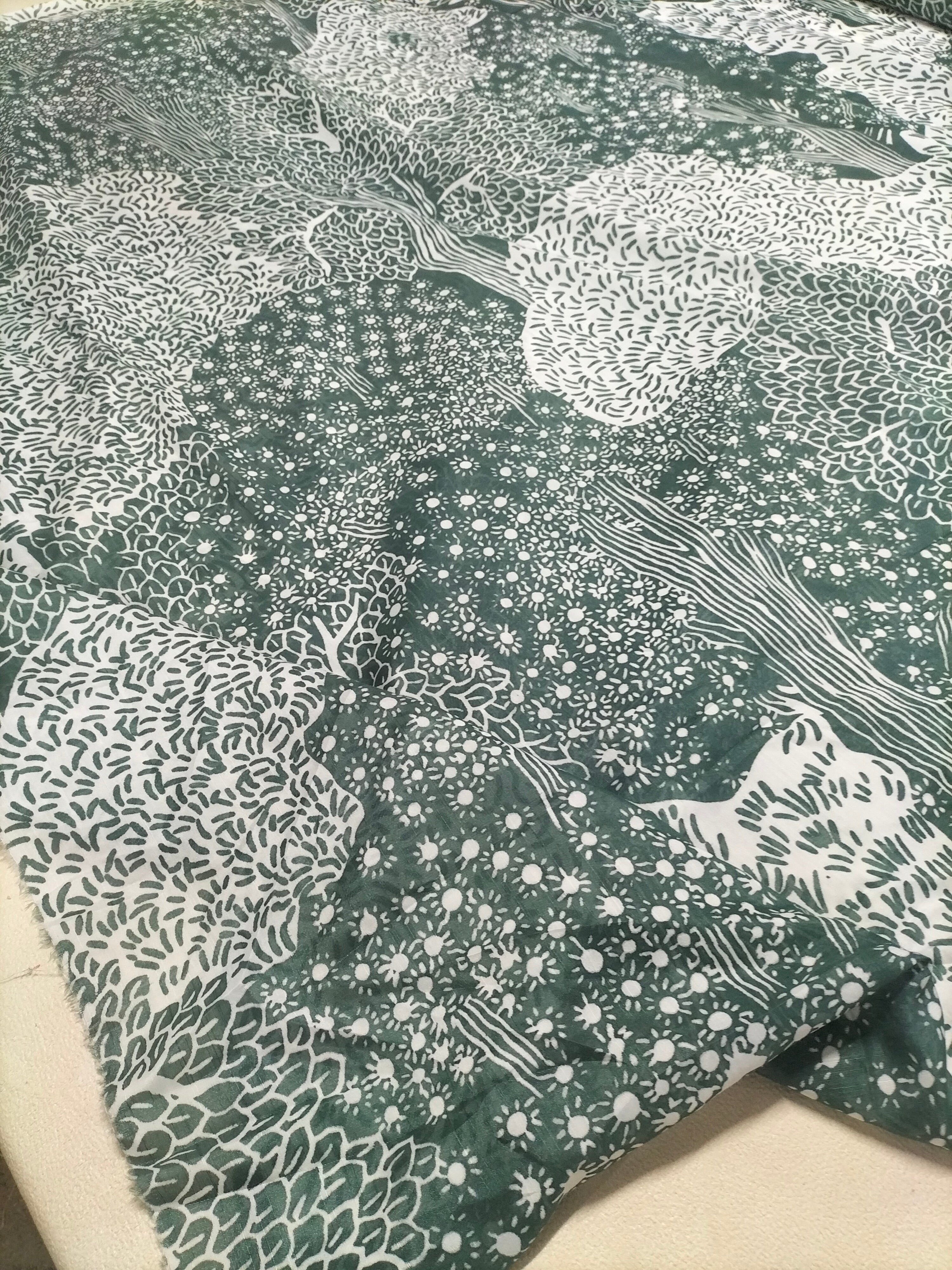 Tendone verde vintage Bassetti in fantasia - alto 300 cm