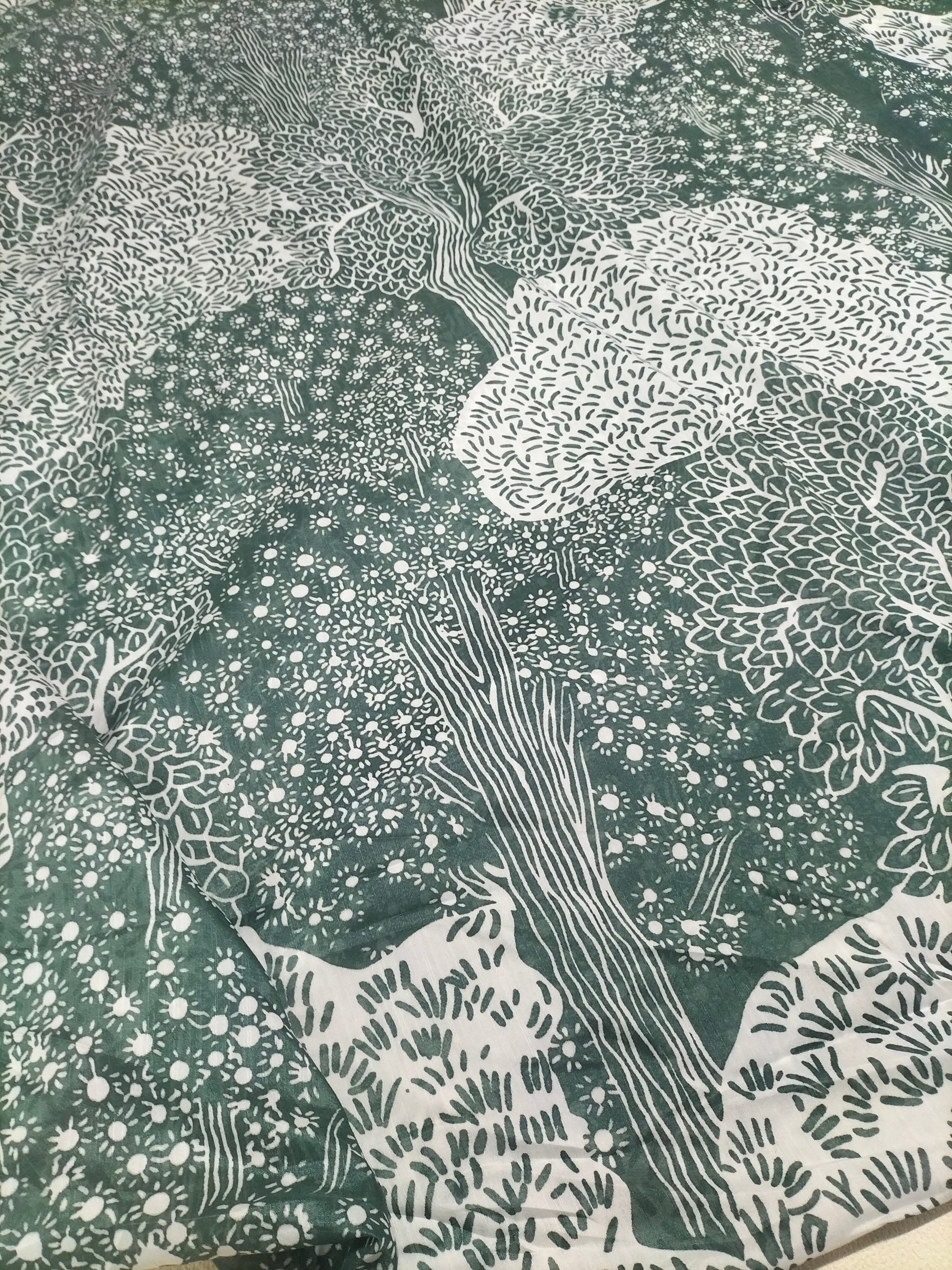 Tendone verde vintage Bassetti in fantasia - alto 300 cm