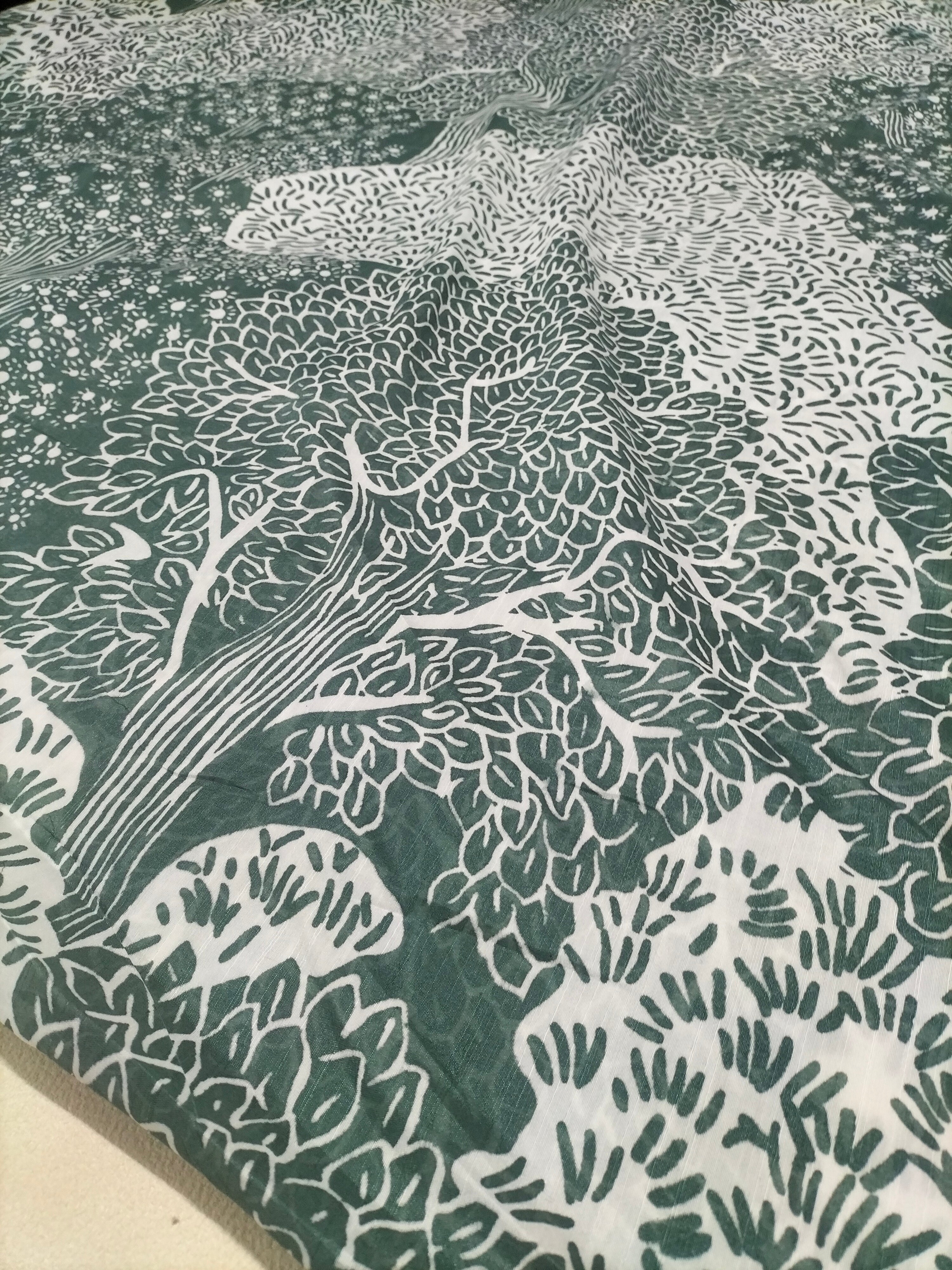 Tendone verde vintage Bassetti in fantasia - alto 300 cm