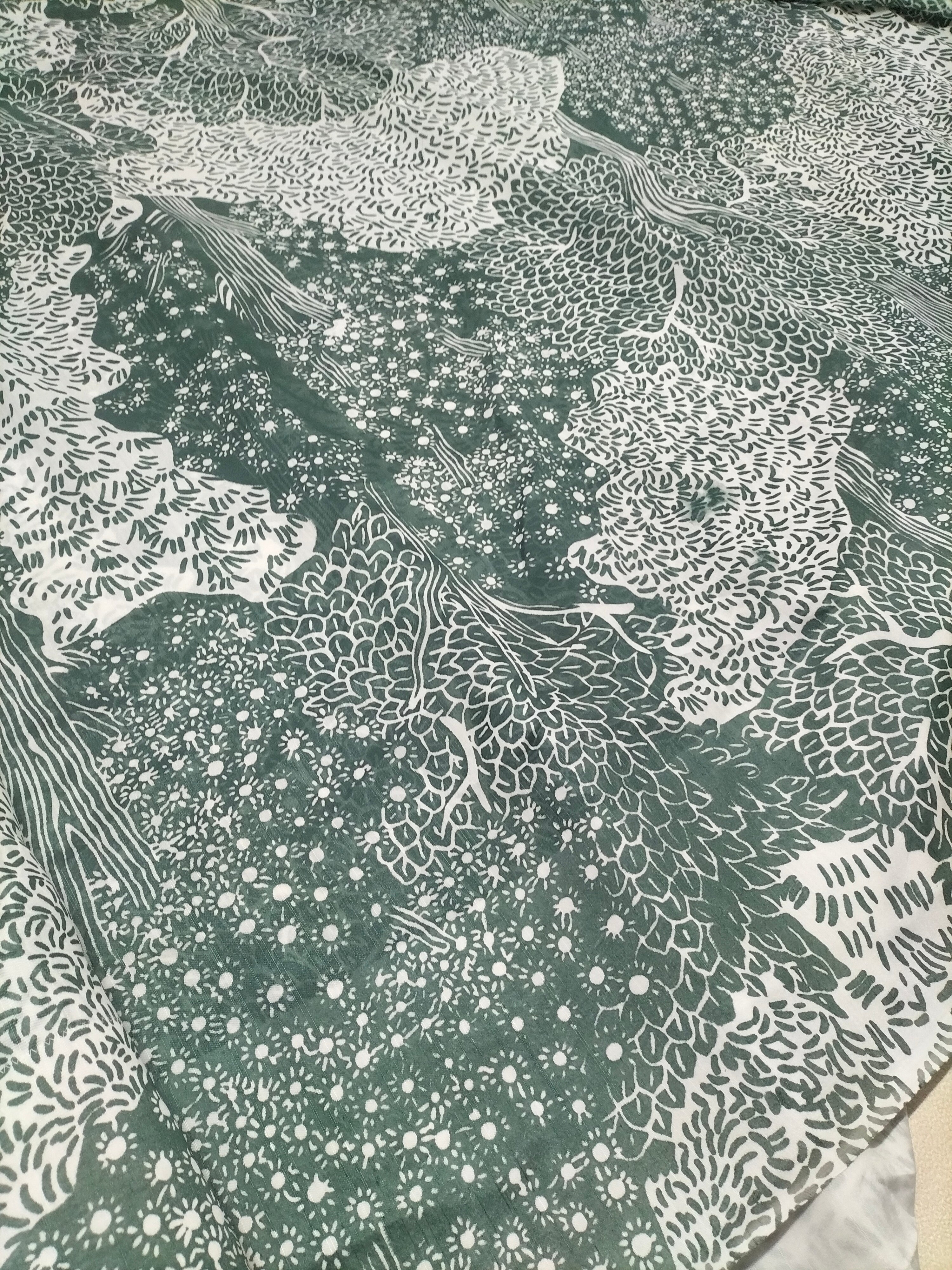 Tendone verde vintage Bassetti in fantasia - alto 300 cm